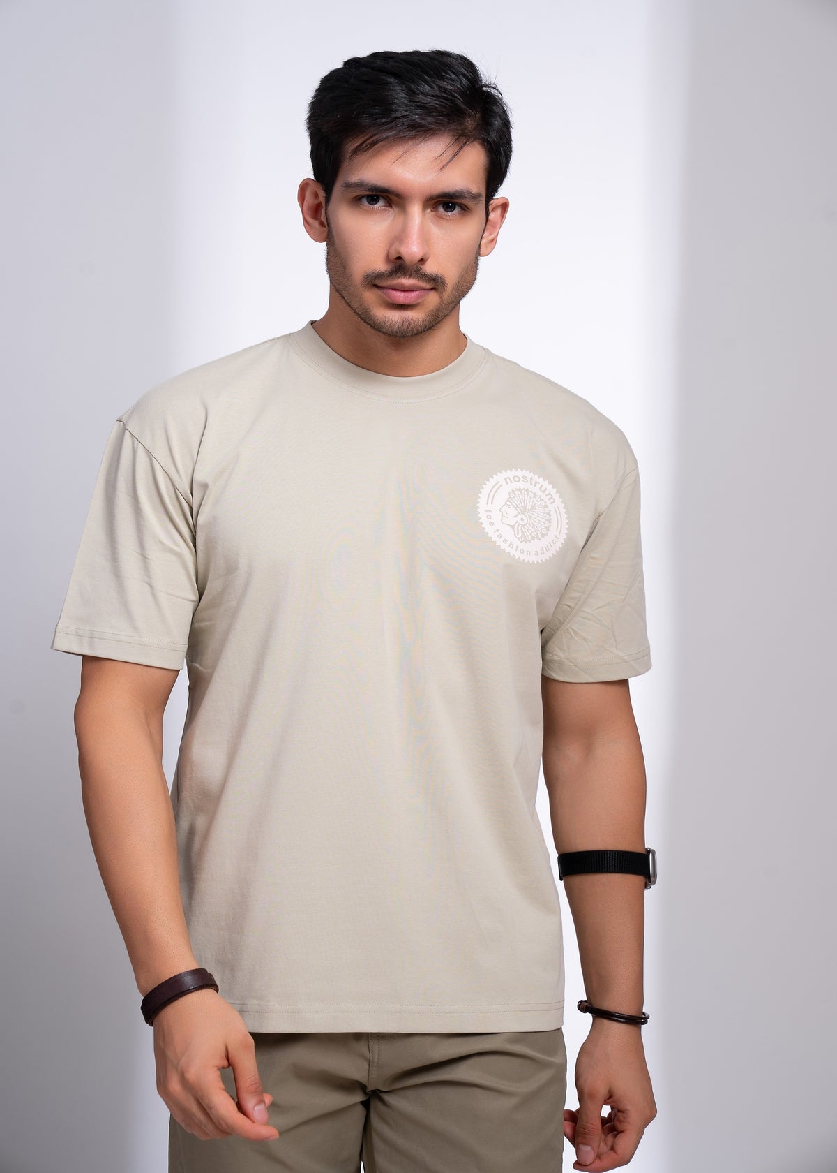 Fudgel Oversized T-Shirt for Men – 4 Colors (Mehndi, Black, Charcoal, Pista)