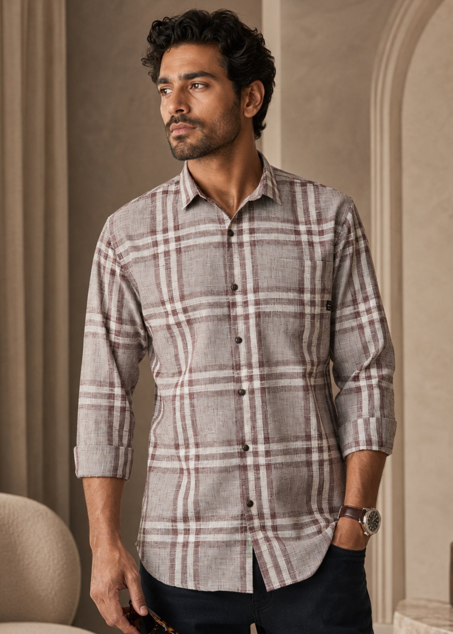 Frabian Checked Casual Shirt