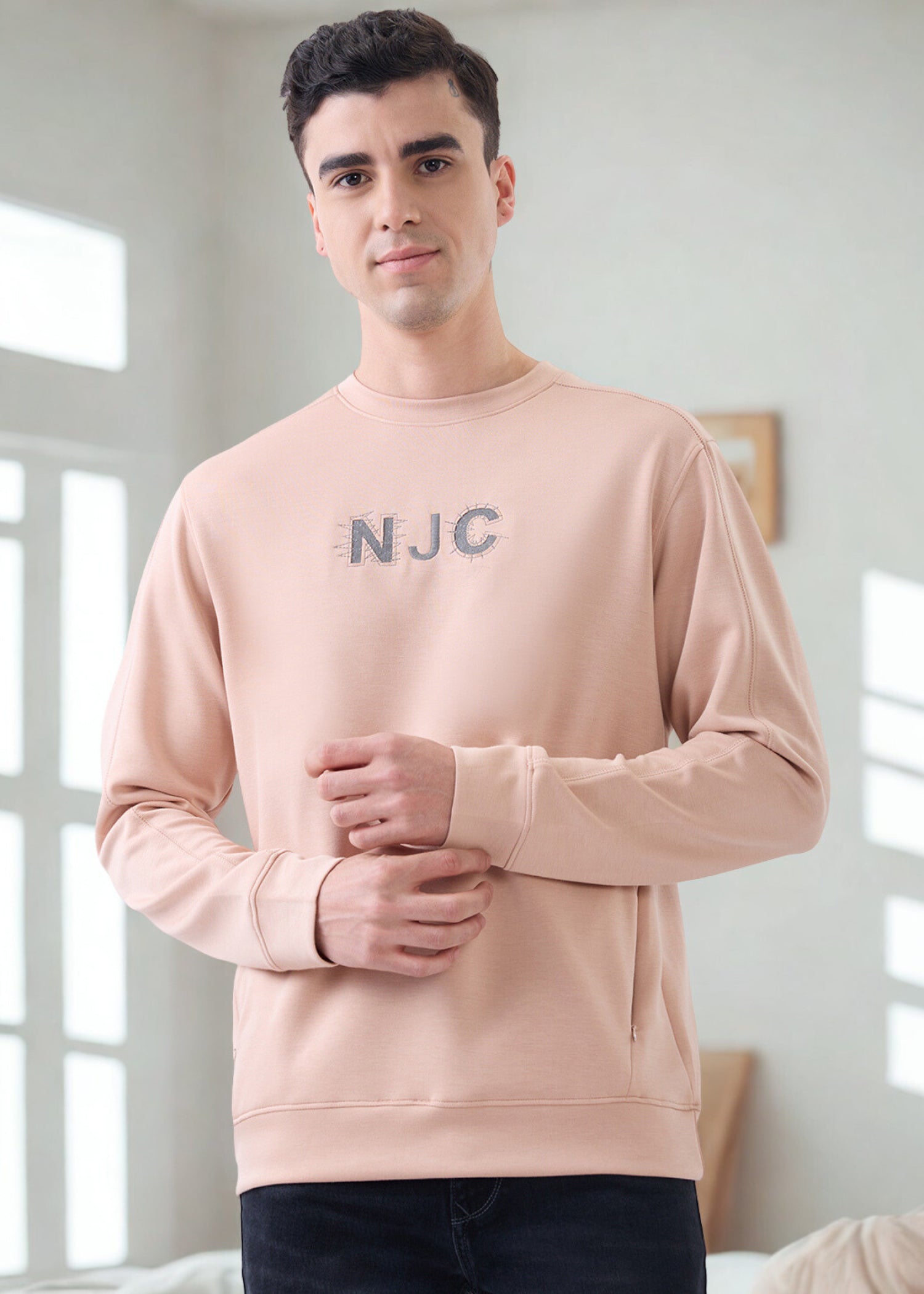 Glint Full Sleeve T-Shirt: Coral Pink