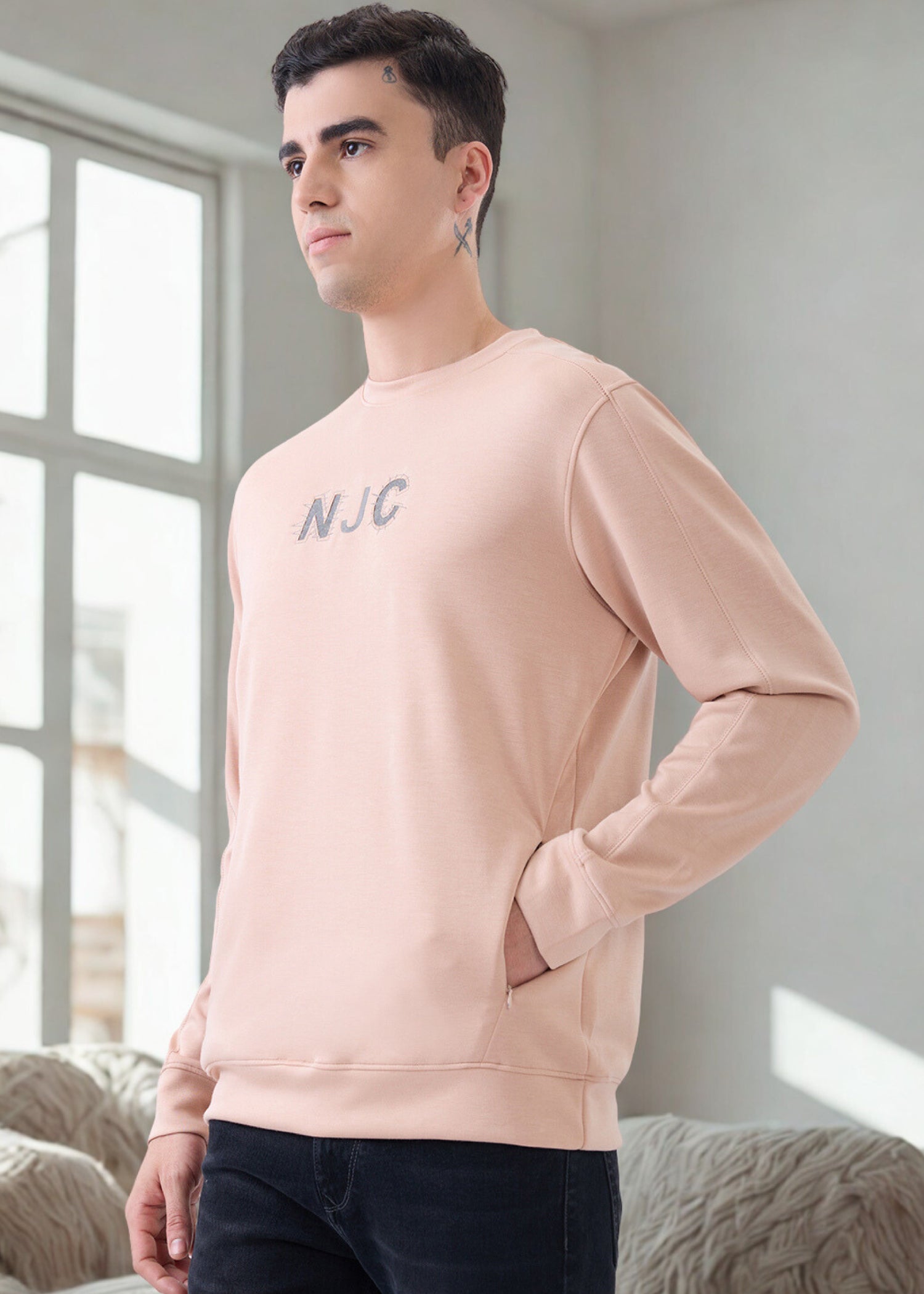 Glint Full Sleeve T-Shirt: Coral Pink