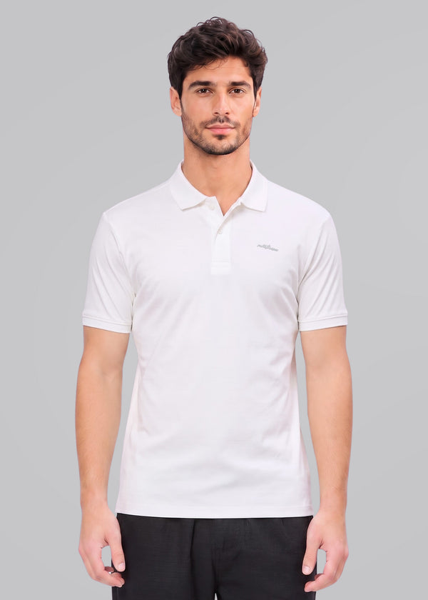 Homepage Mercerized Cotton Polo: White