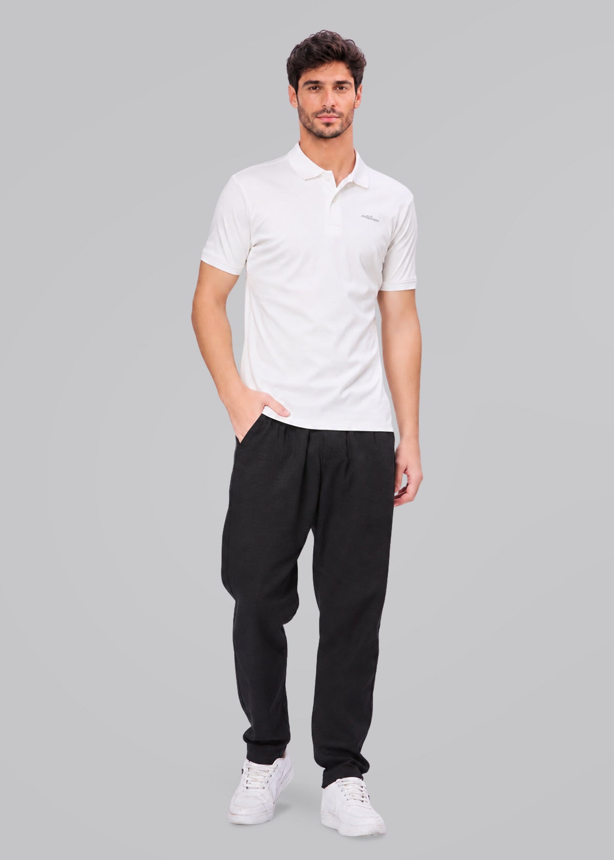Homepage Mercerized Cotton Polo: White