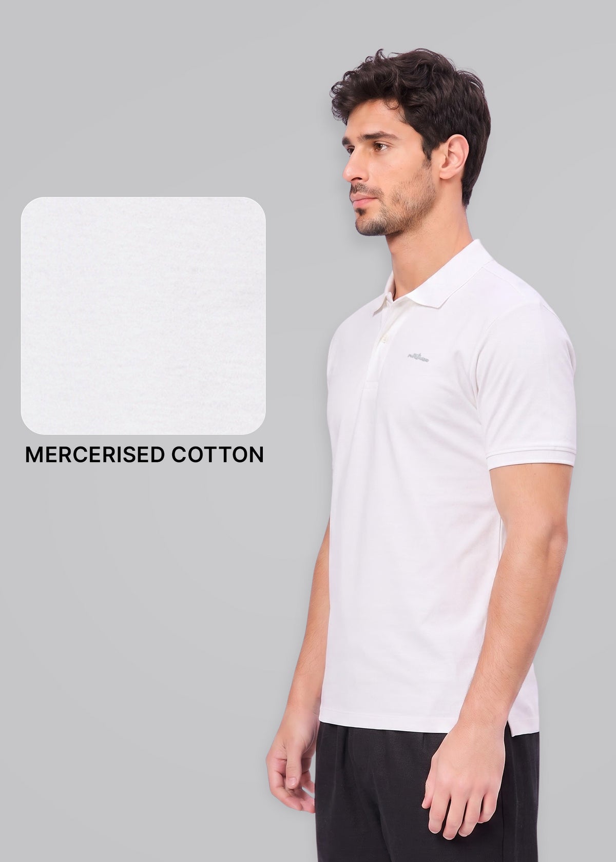 Homepage Mercerized Cotton Polo: White