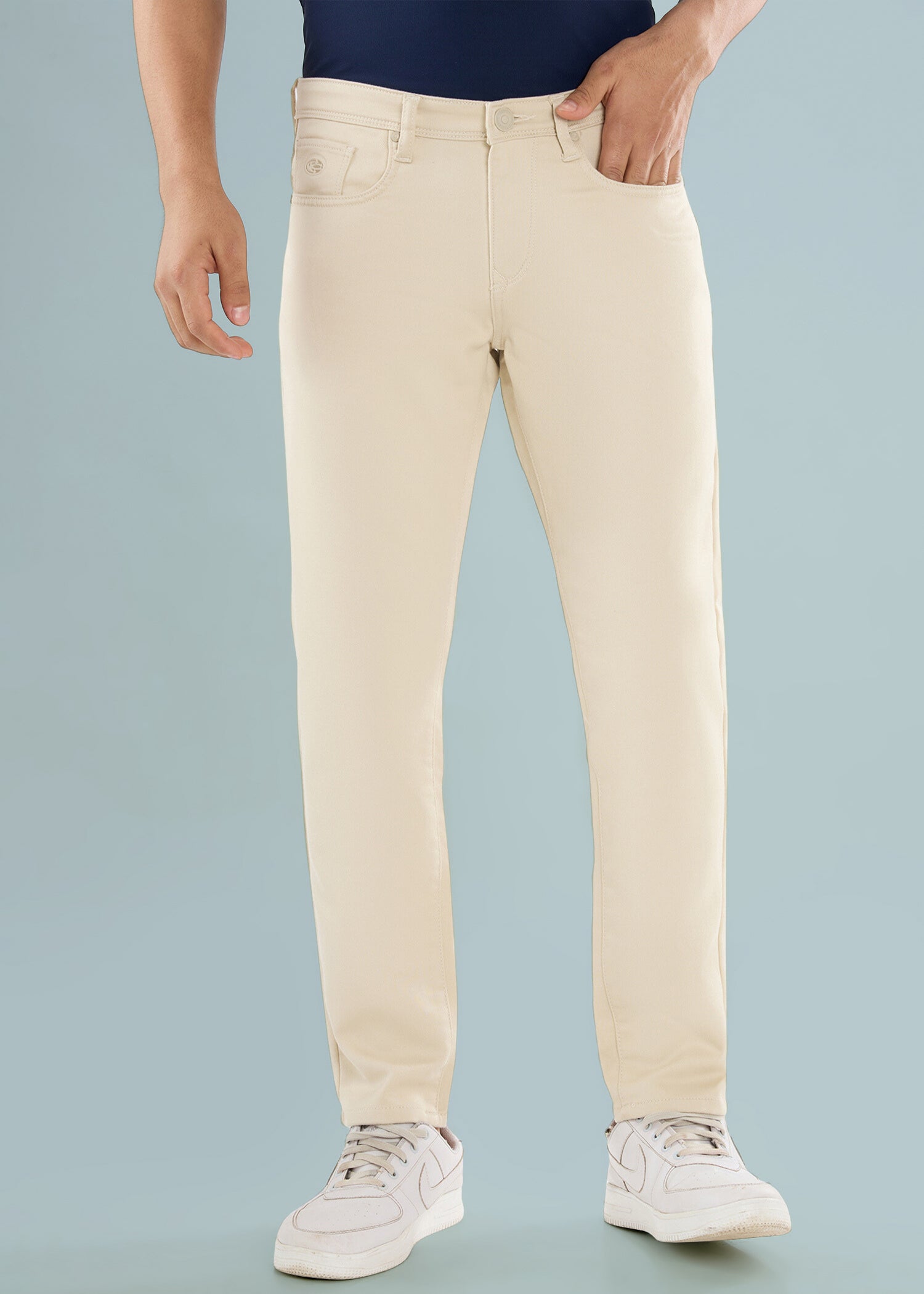 Icon Ankle Fit Trouser: Beige