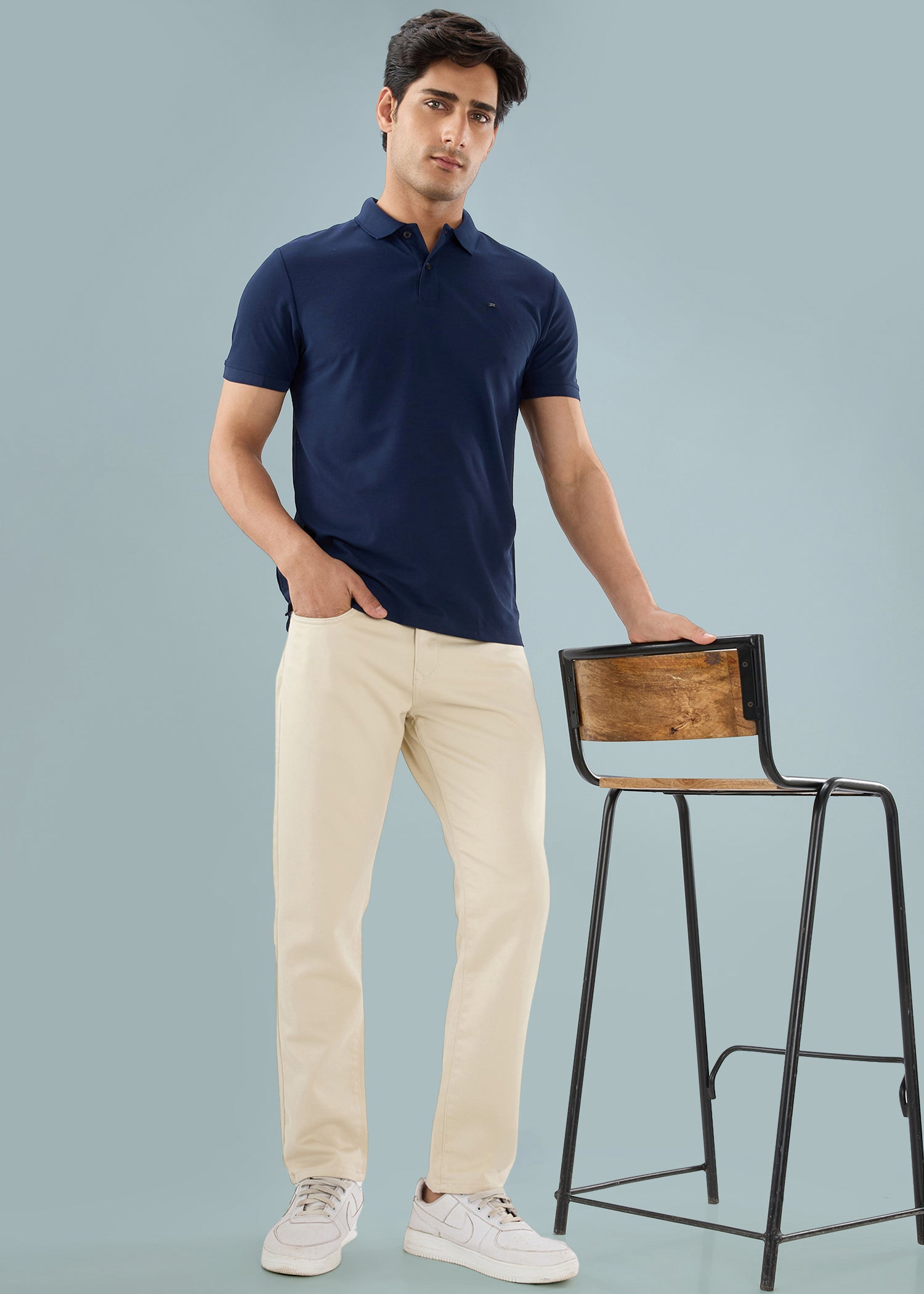 Icon Ankle Fit Trouser: Beige