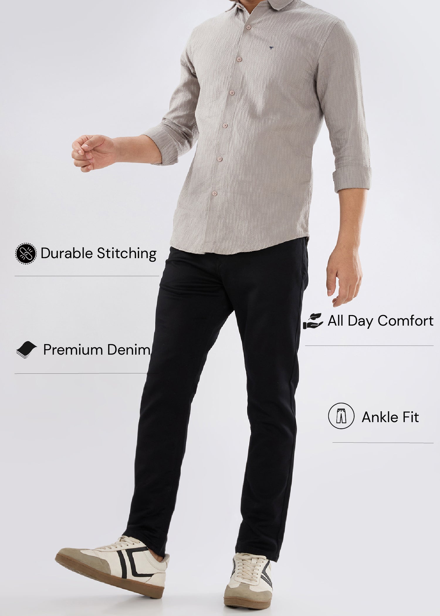 Icon Ankle Fit Trouser: Black