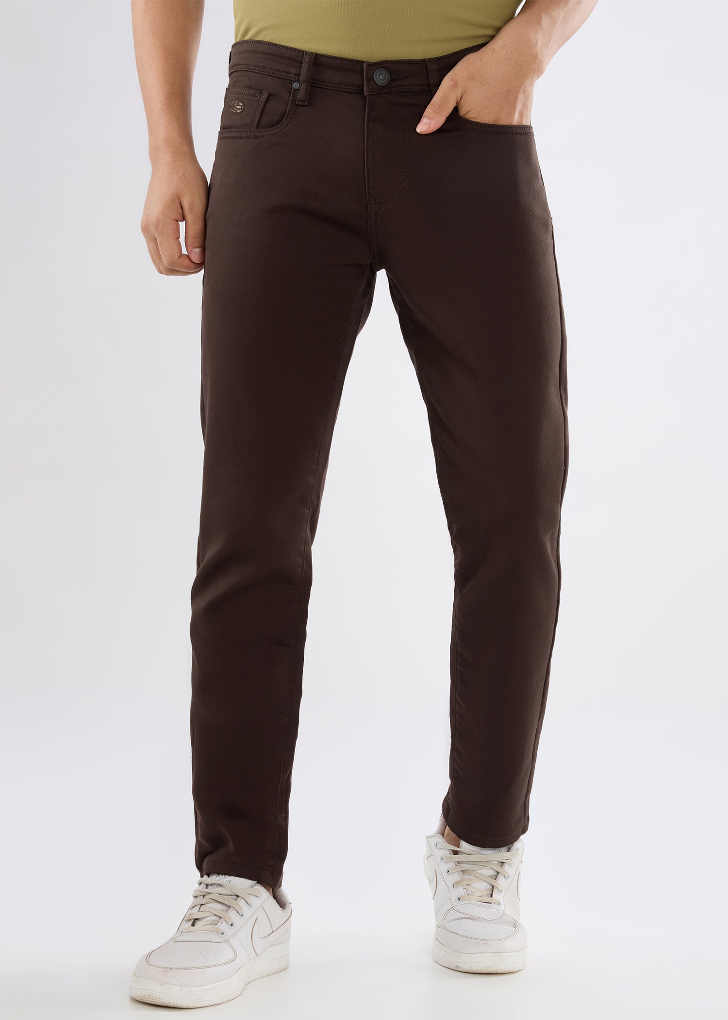 Nostrum formal brown ankle fit black trousers for men