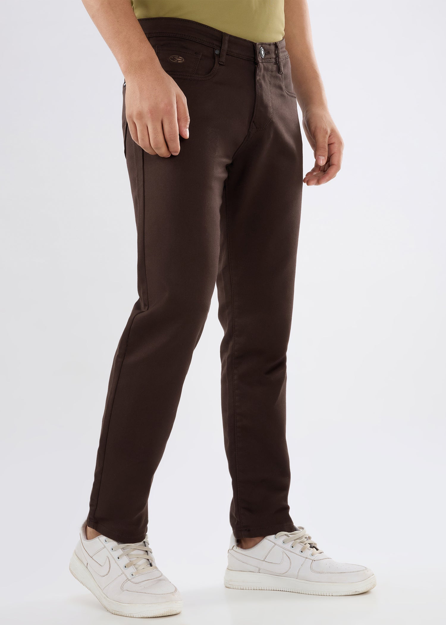 Icon Ankle Fit Trouser: Brown