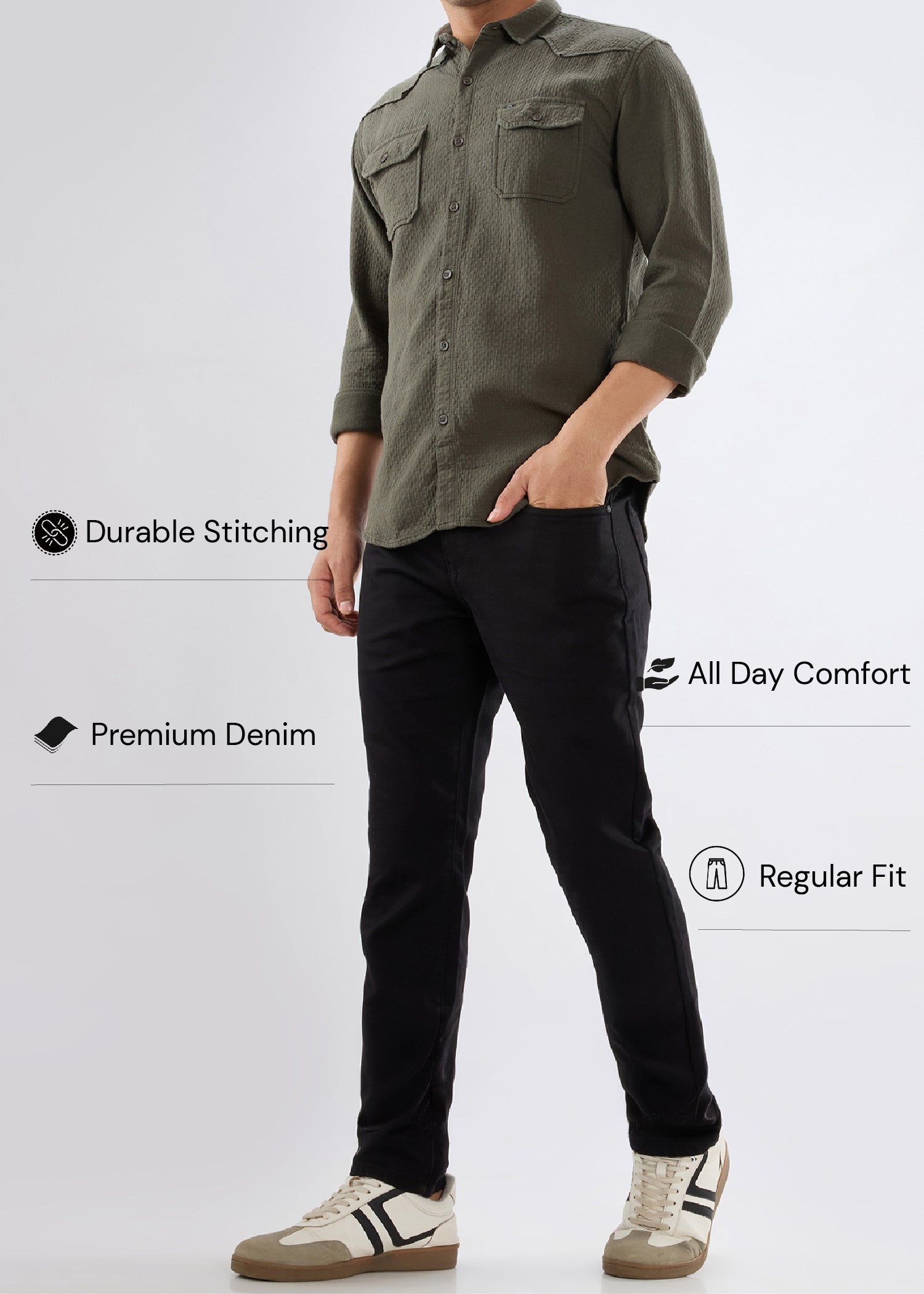 Icon Regular Fit Trouser: Black