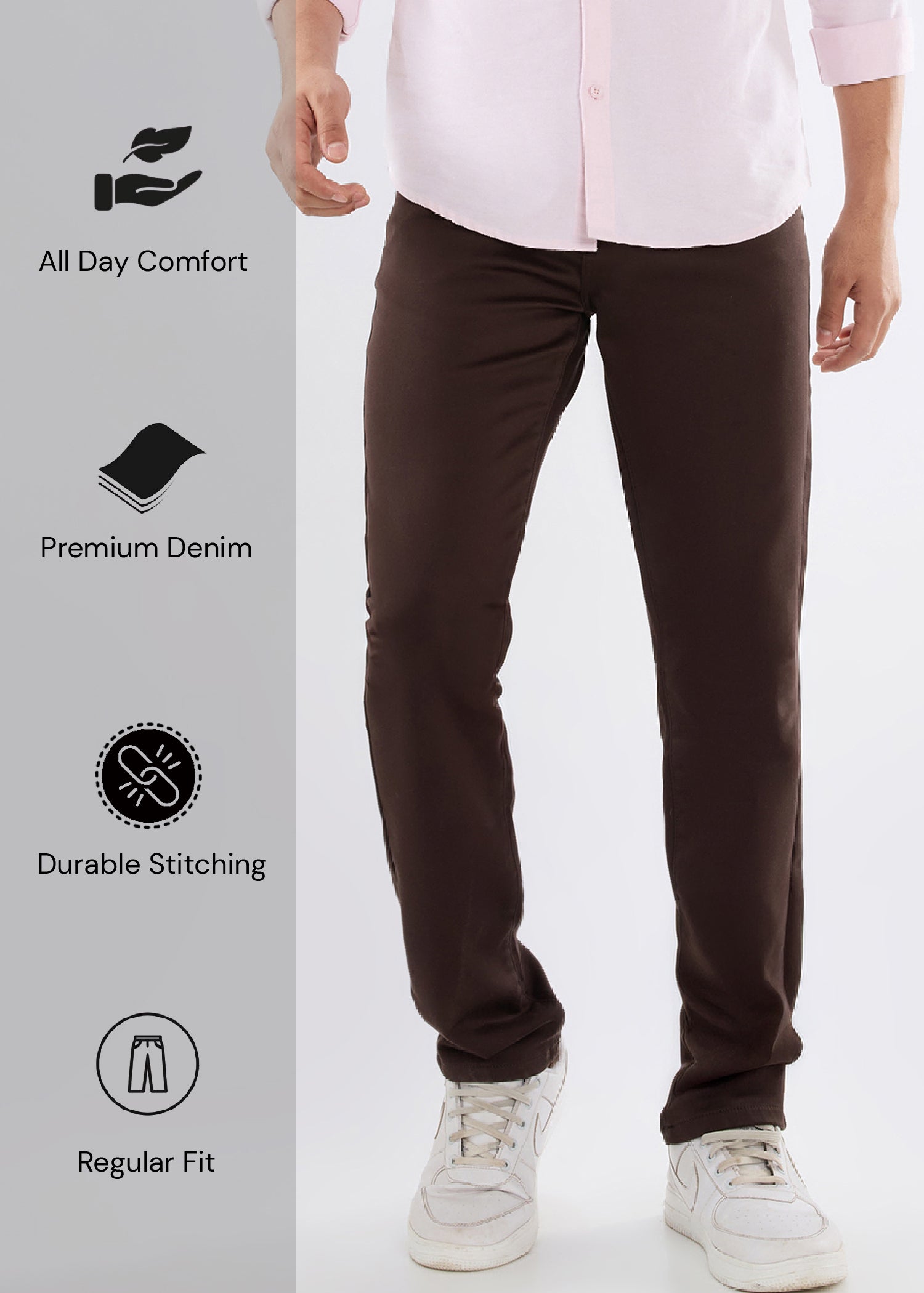 Icon Regular Fit Trouser: Brown