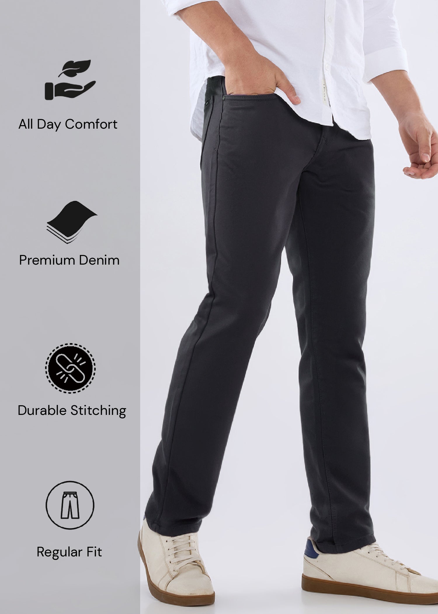 Icon Regular Fit Trouser: Dark Grey