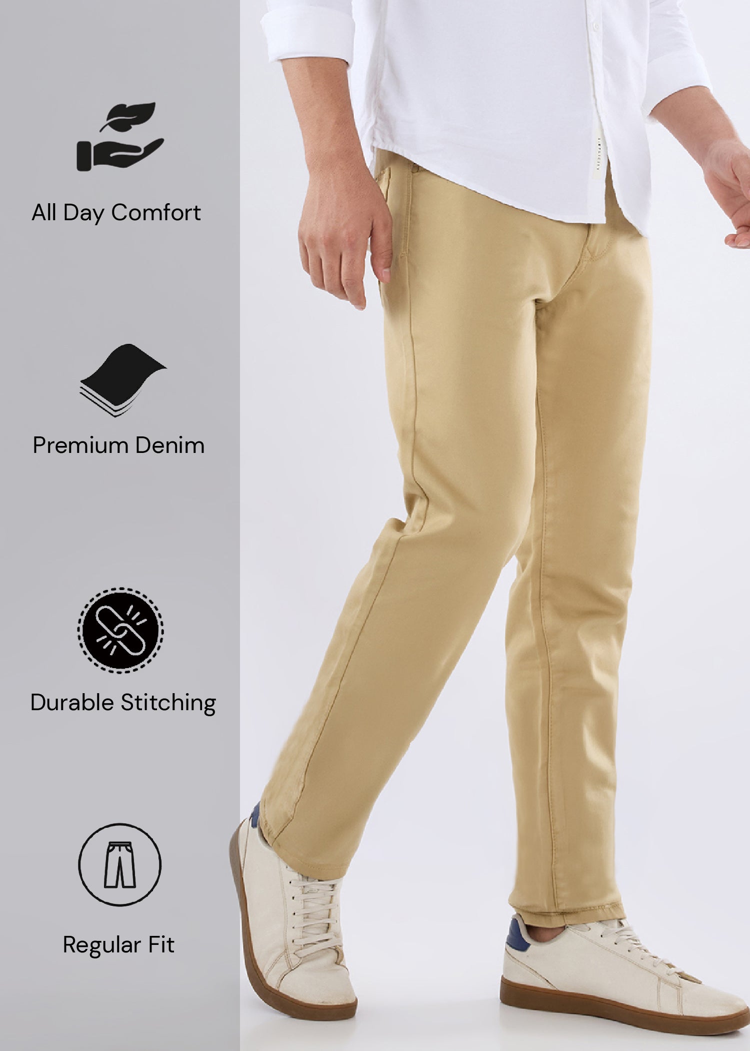 Icon Regular Fit Trouser: Khaki