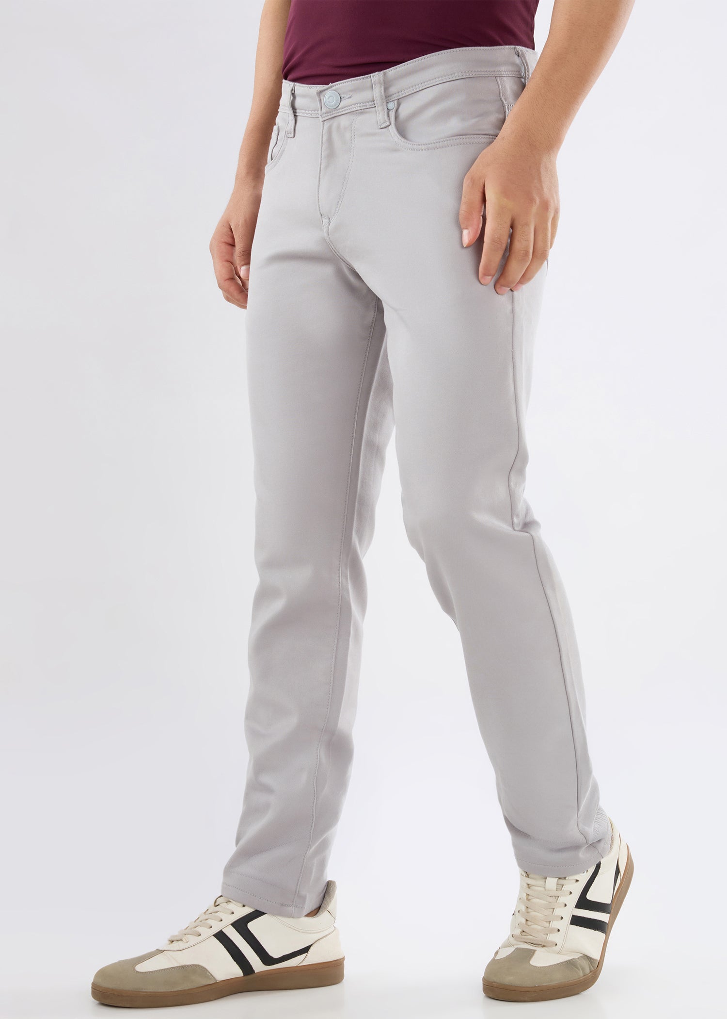 Icon Regular Fit Trouser: Light Grey