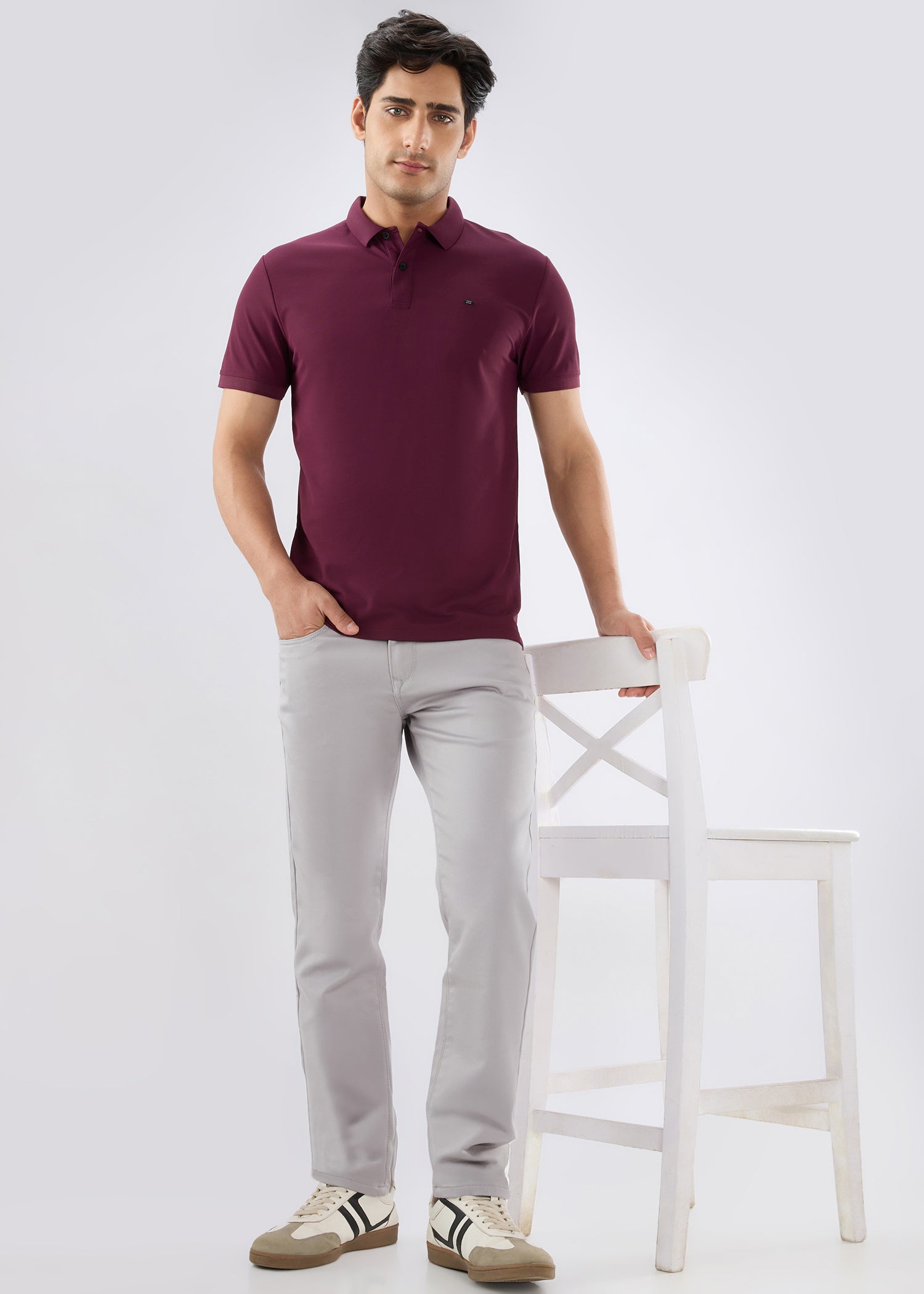 Icon Regular Fit Trouser: Light Grey