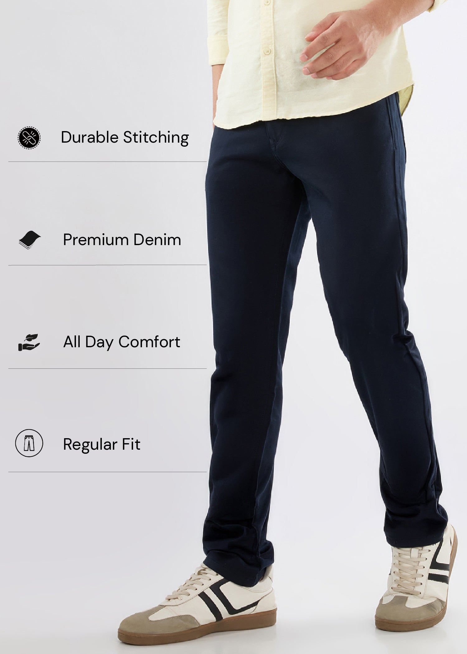 Icon Regular Fit Trouser: Navy
