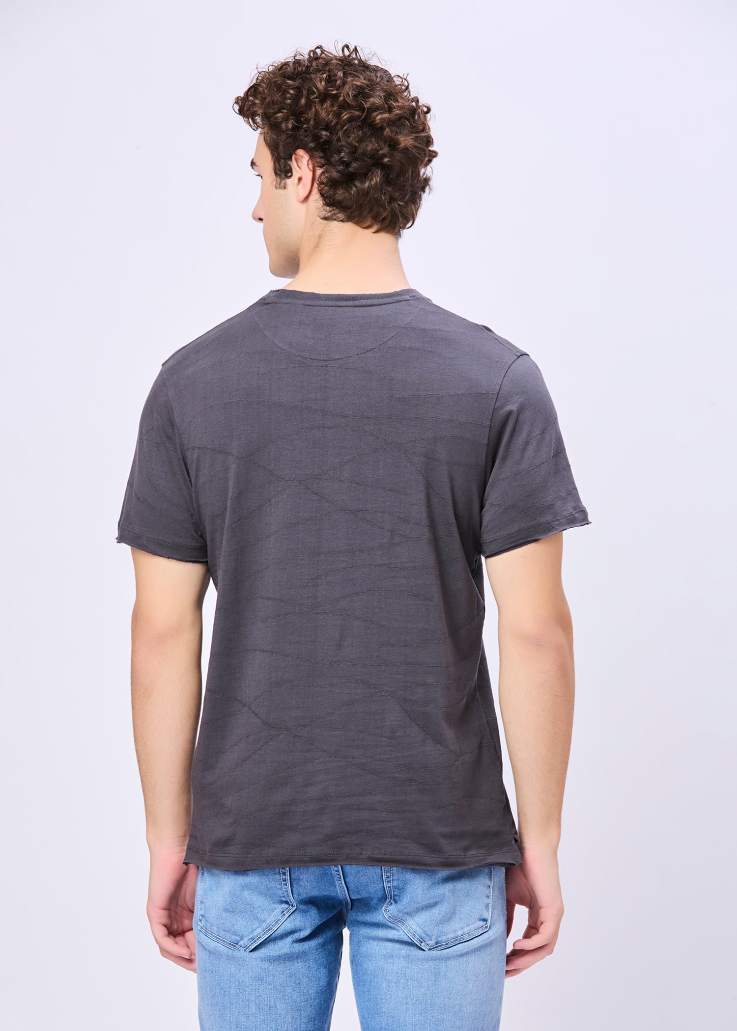 Neeson Textured Half Sleeve T-Shirt