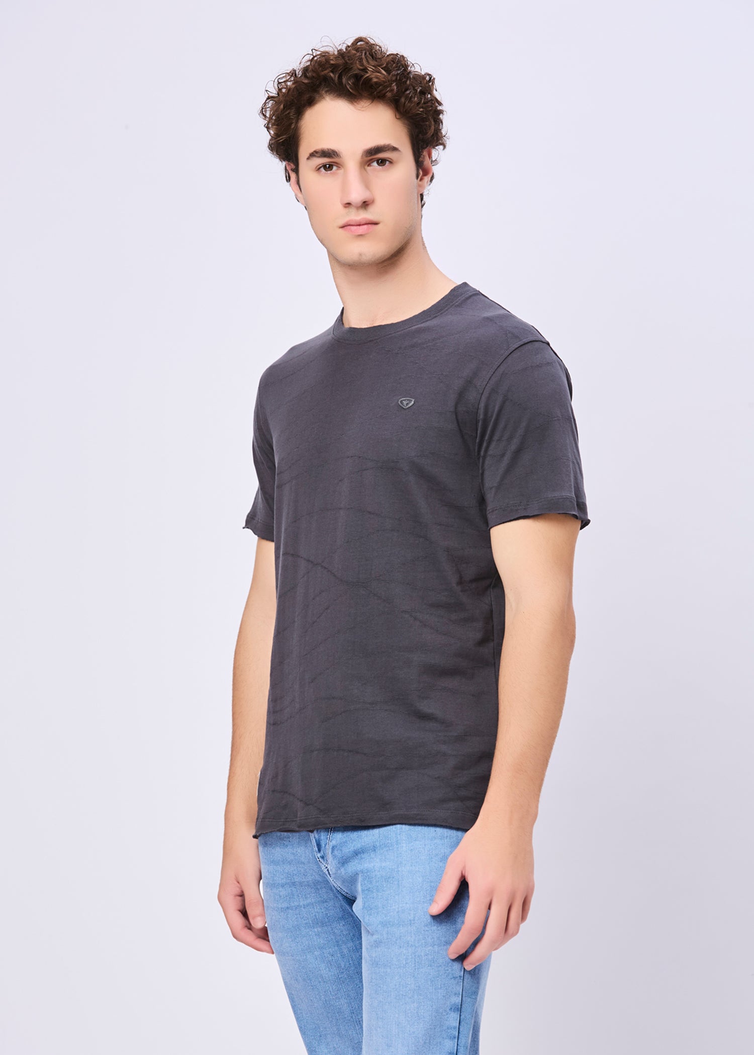 Neeson Textured Half Sleeve T-Shirt