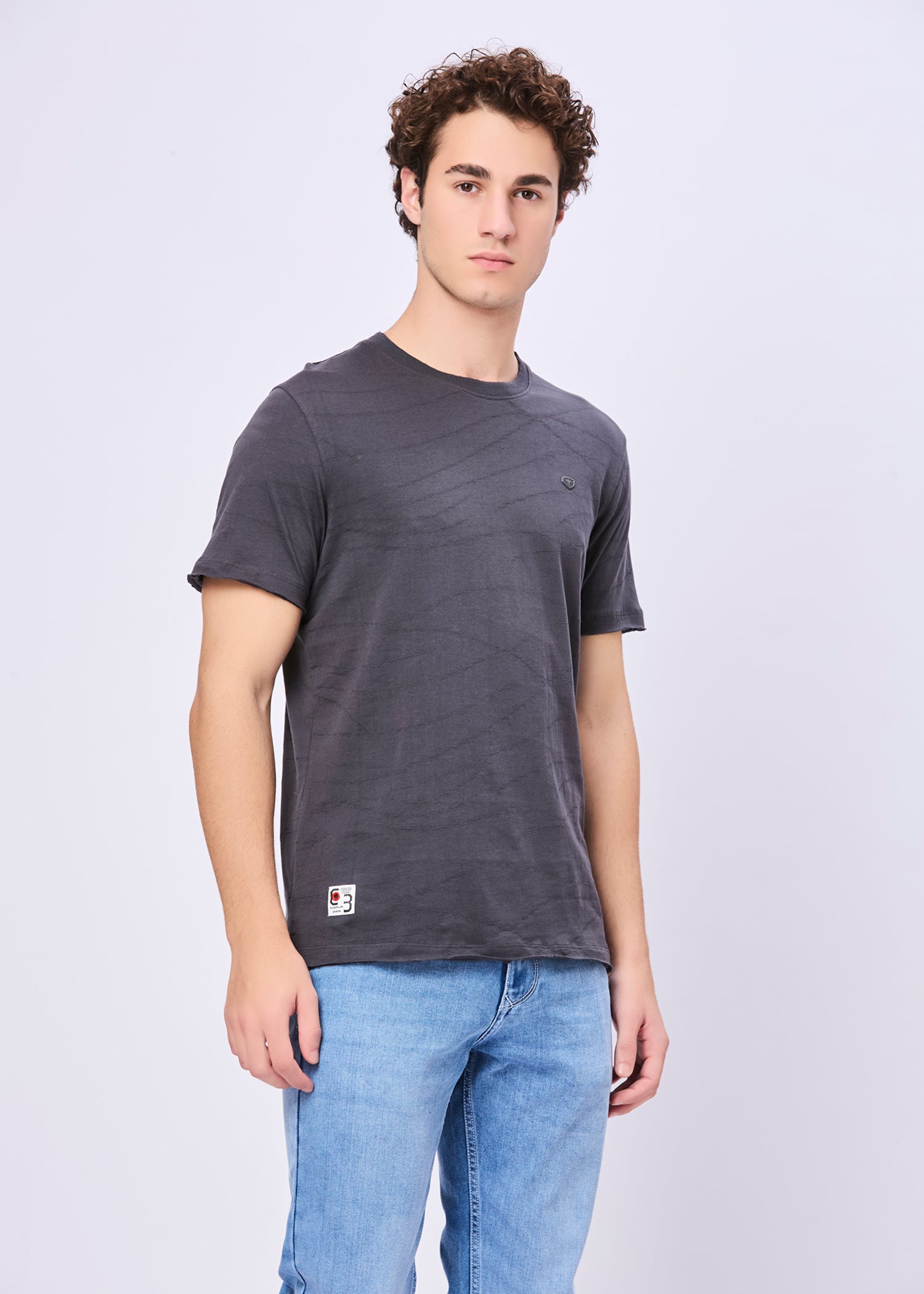 Neeson Textured Half Sleeve T-Shirt