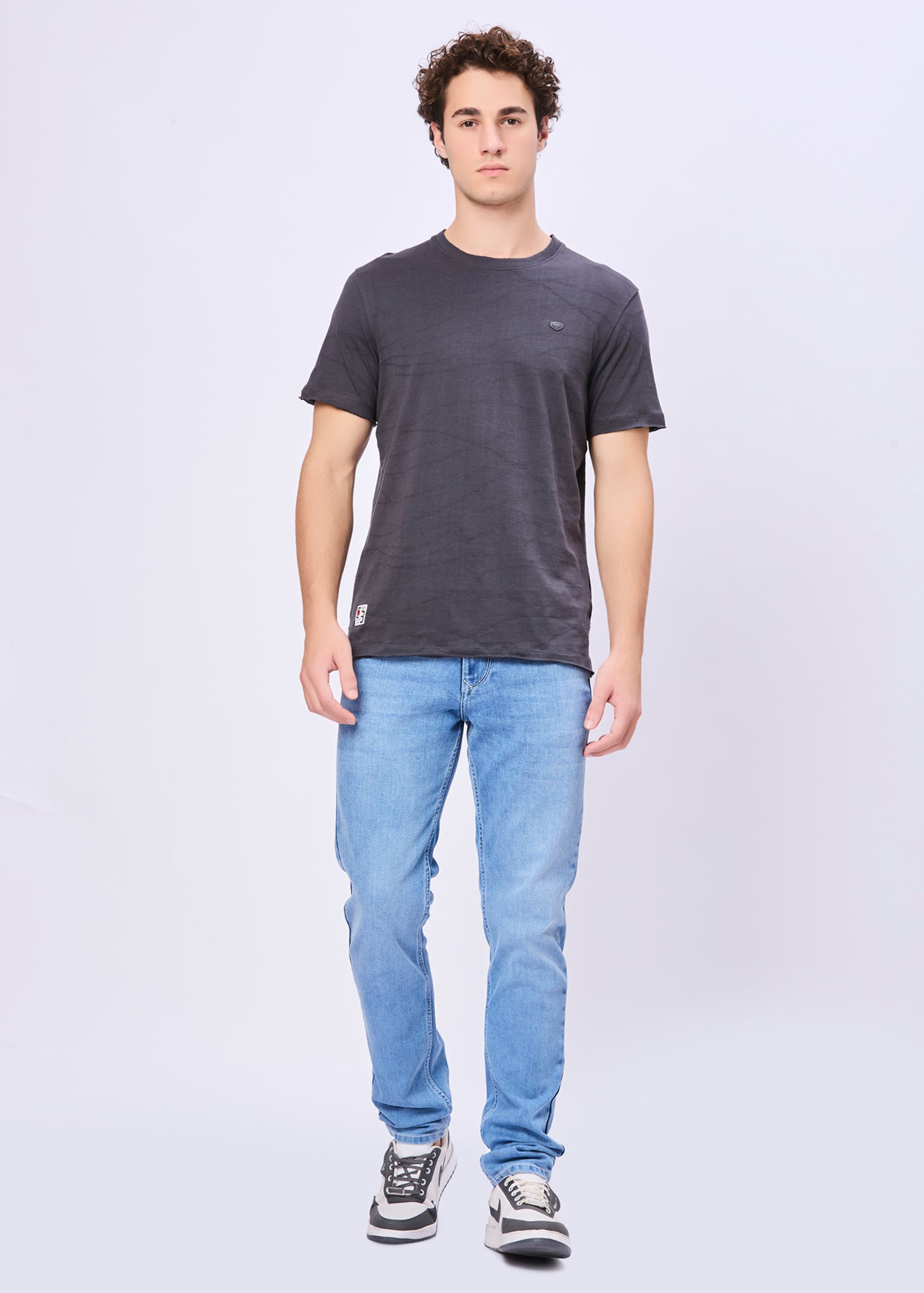 Neeson Textured Half Sleeve T-Shirt