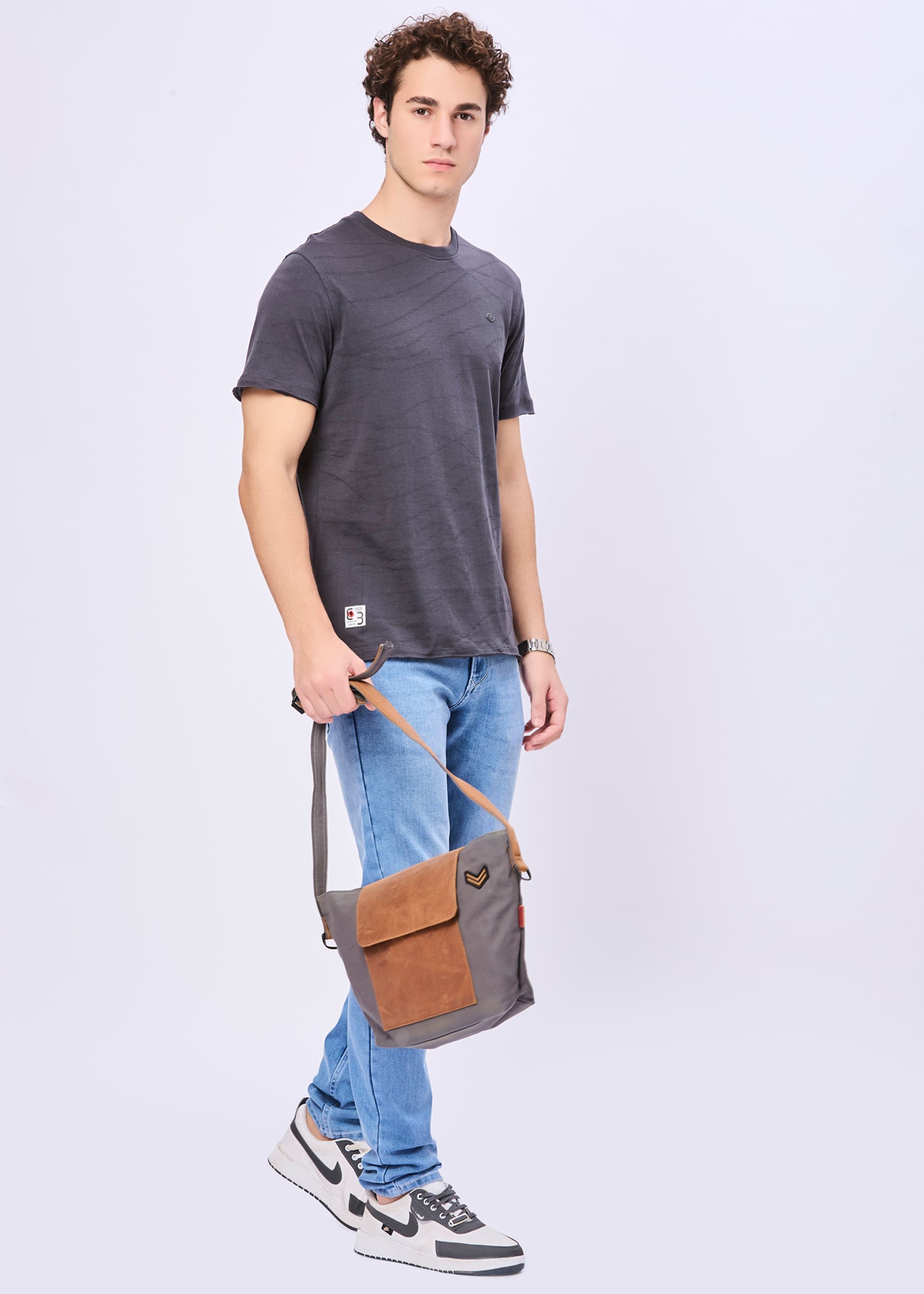 Neeson Textured Half Sleeve T-Shirt