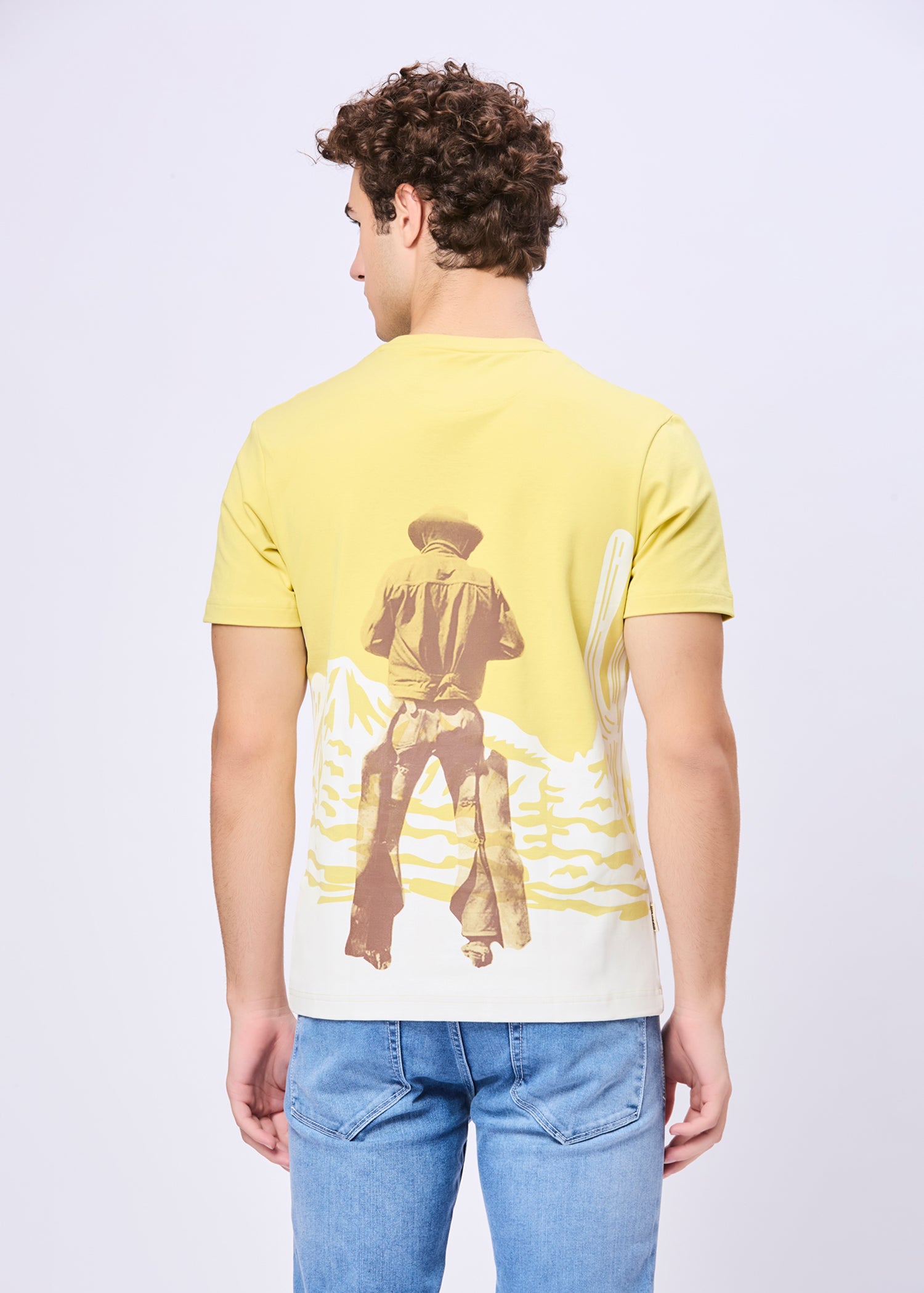 Cowboy Printed Half Sleeve T-Shirt