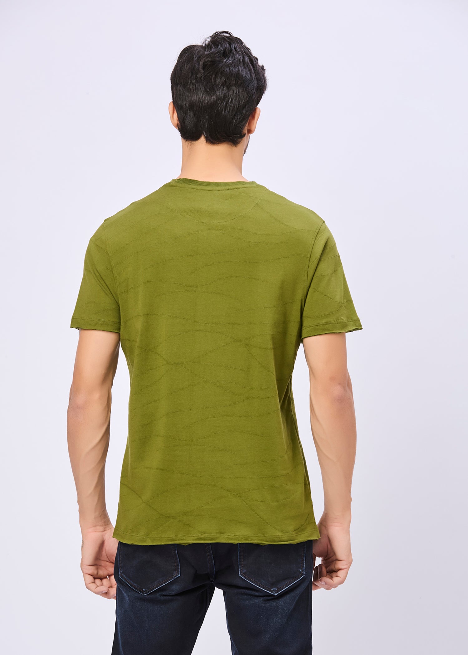Neeson Textured Half Sleeve T-Shirt
