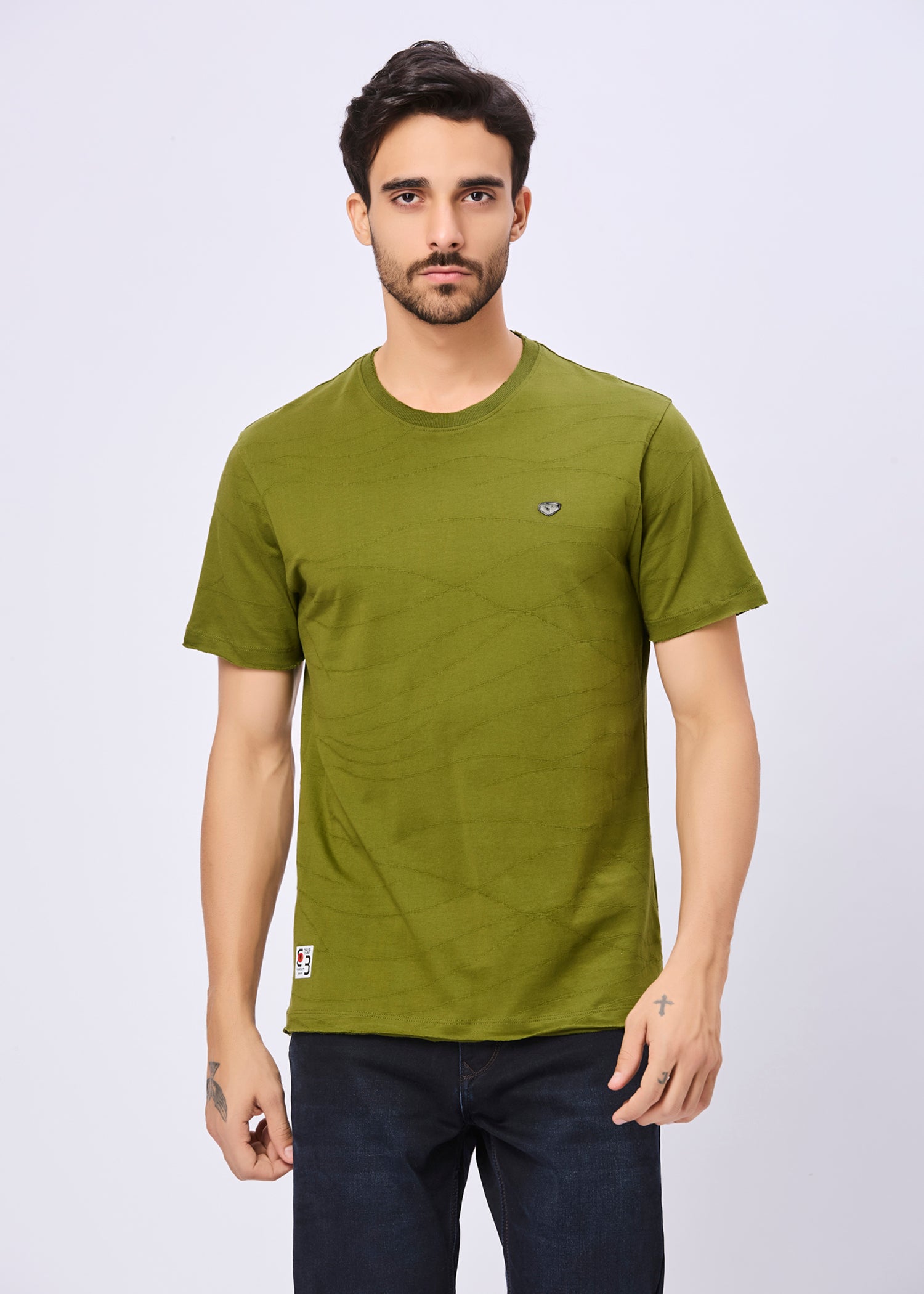 Neeson Textured Half Sleeve T-Shirt