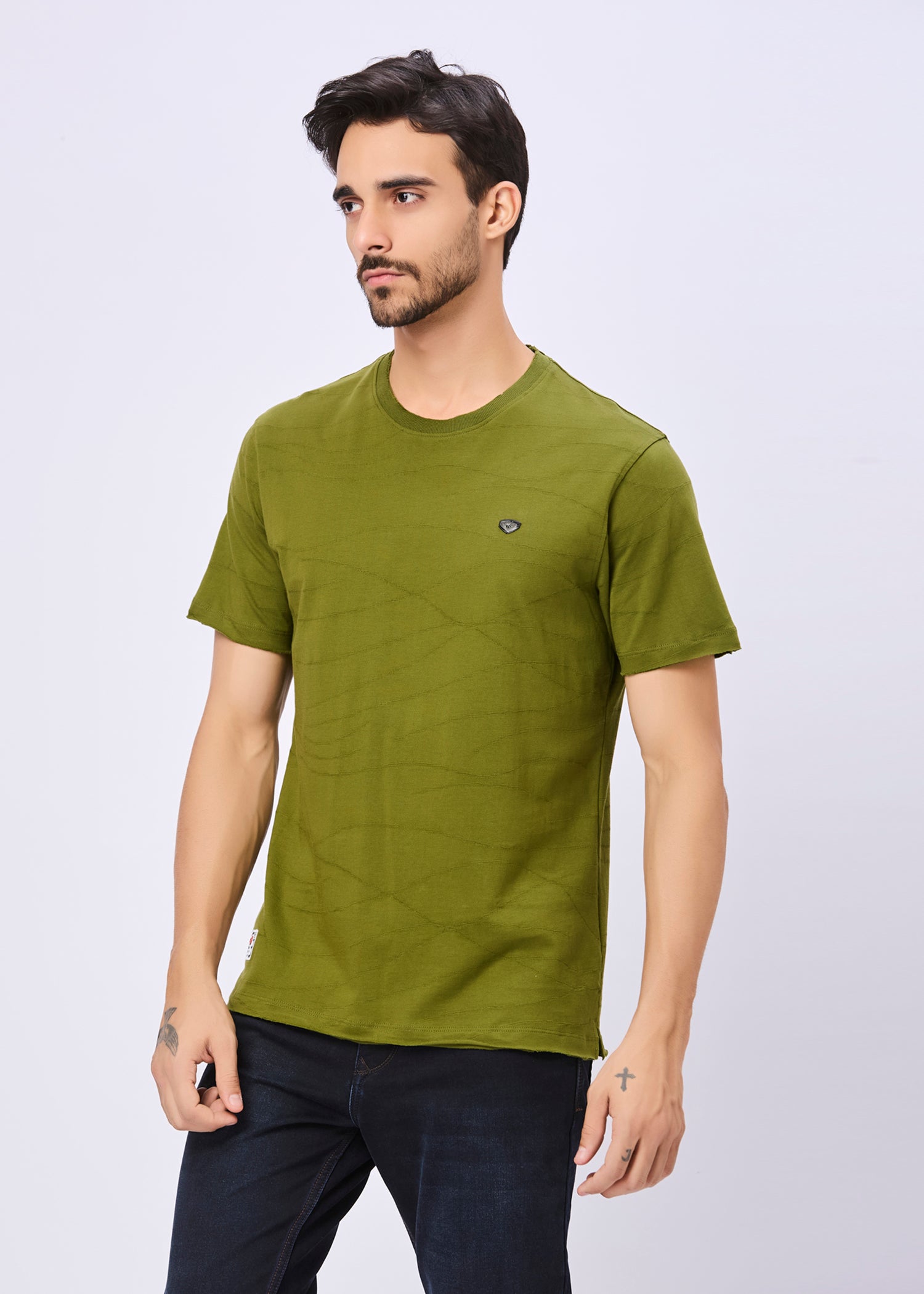 Neeson Textured Half Sleeve T-Shirt