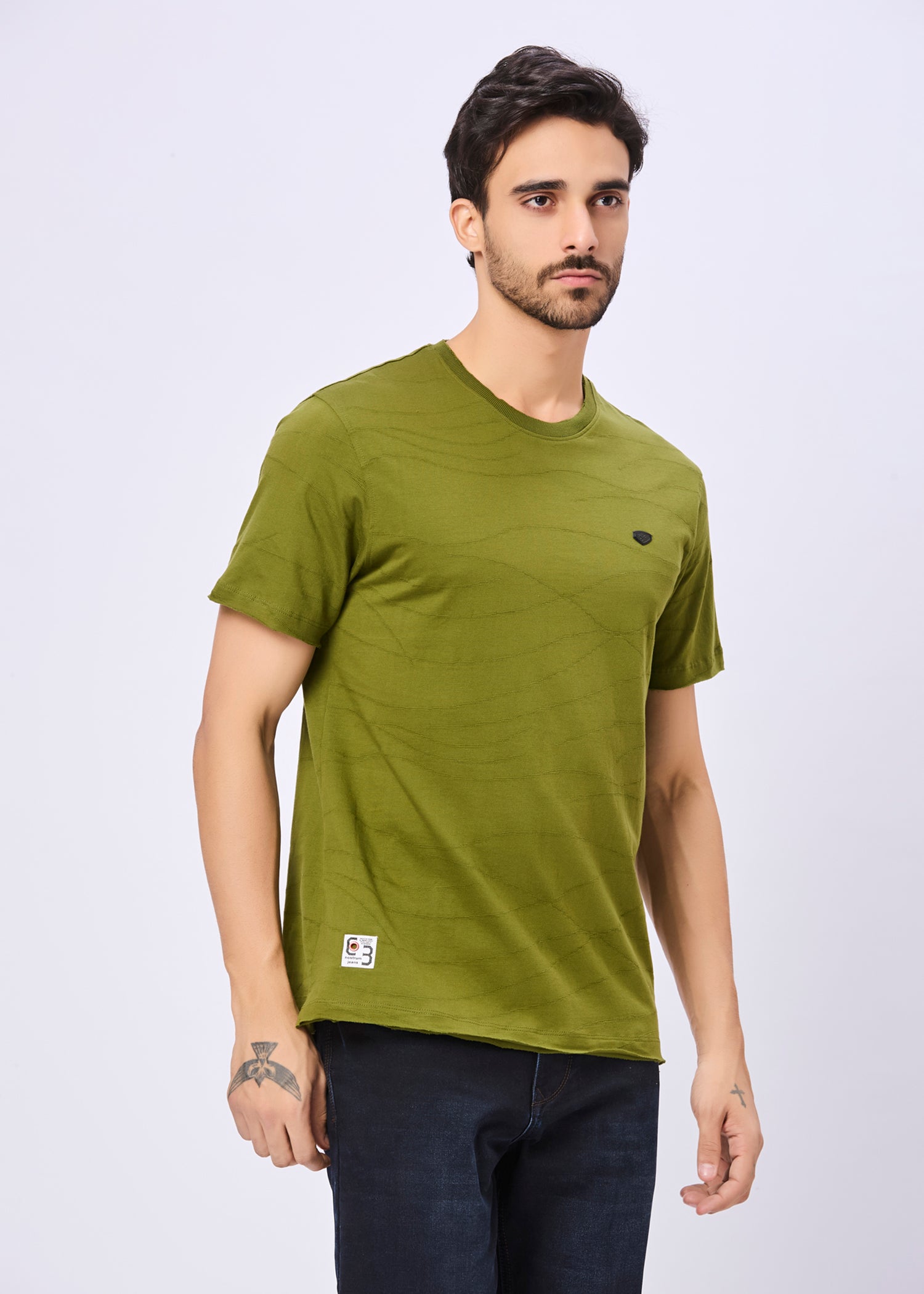 Neeson Textured Half Sleeve T-Shirt