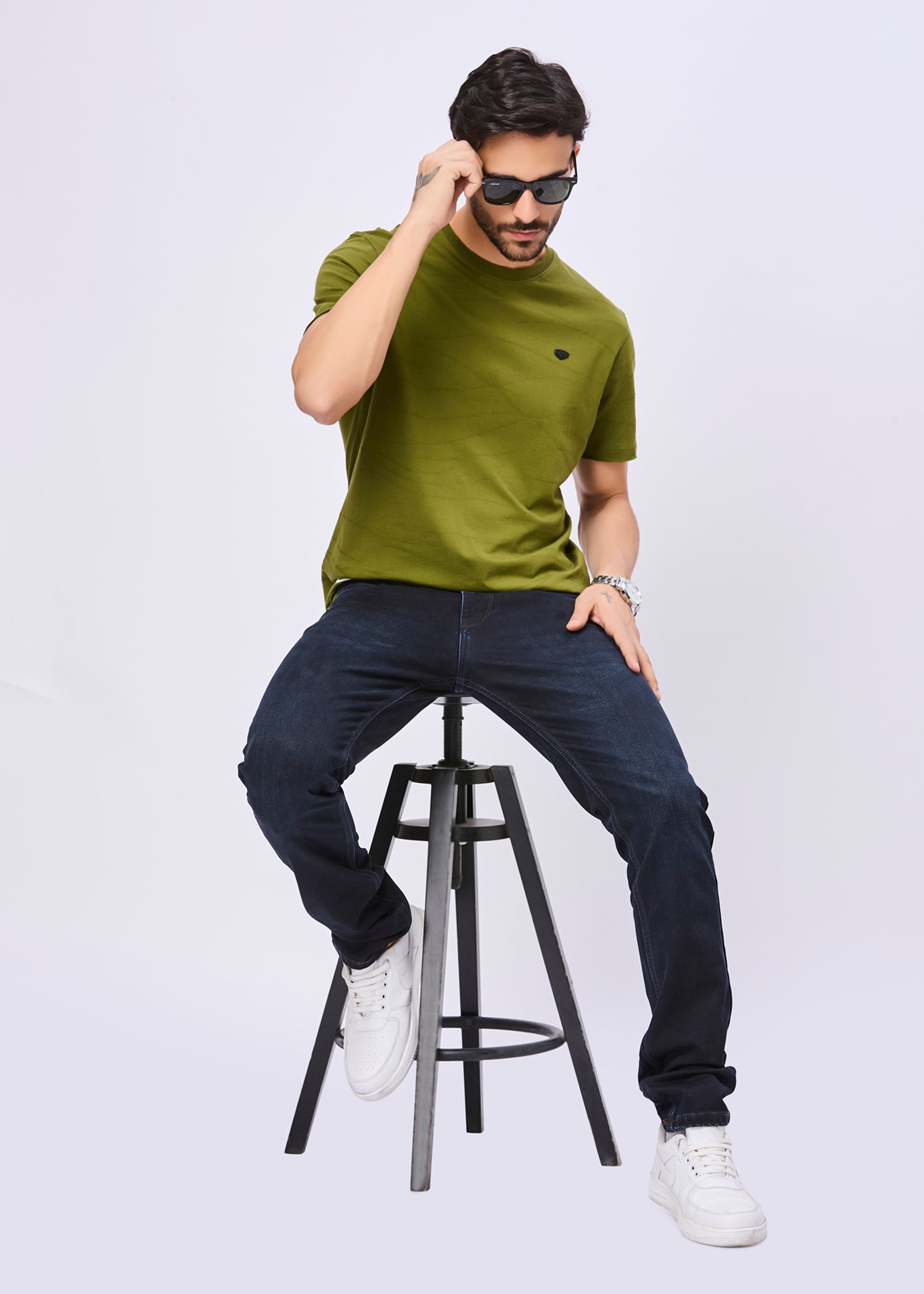 Neeson Textured Half Sleeve T-Shirt