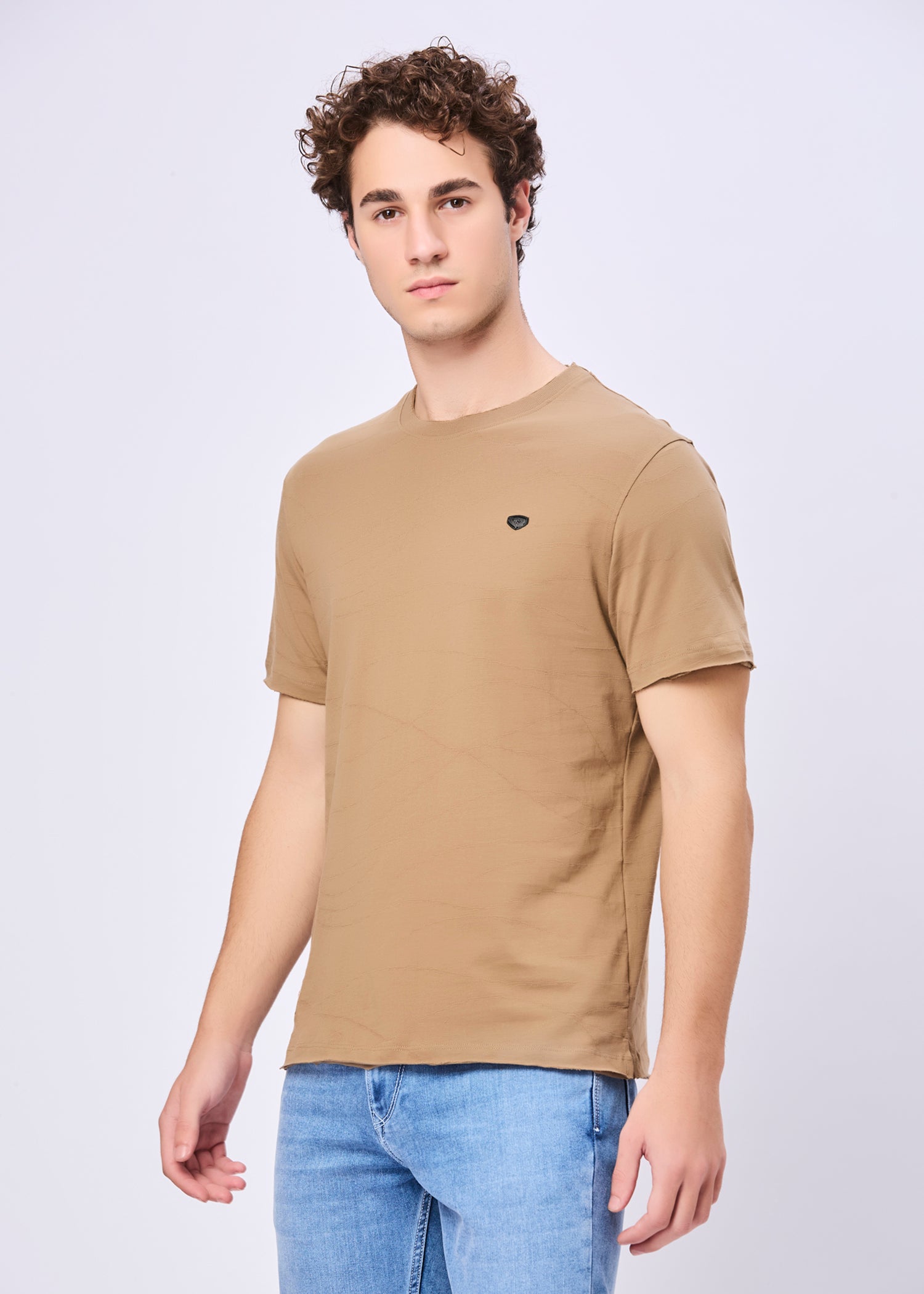 Neeson Textured Half Sleeve T-Shirt