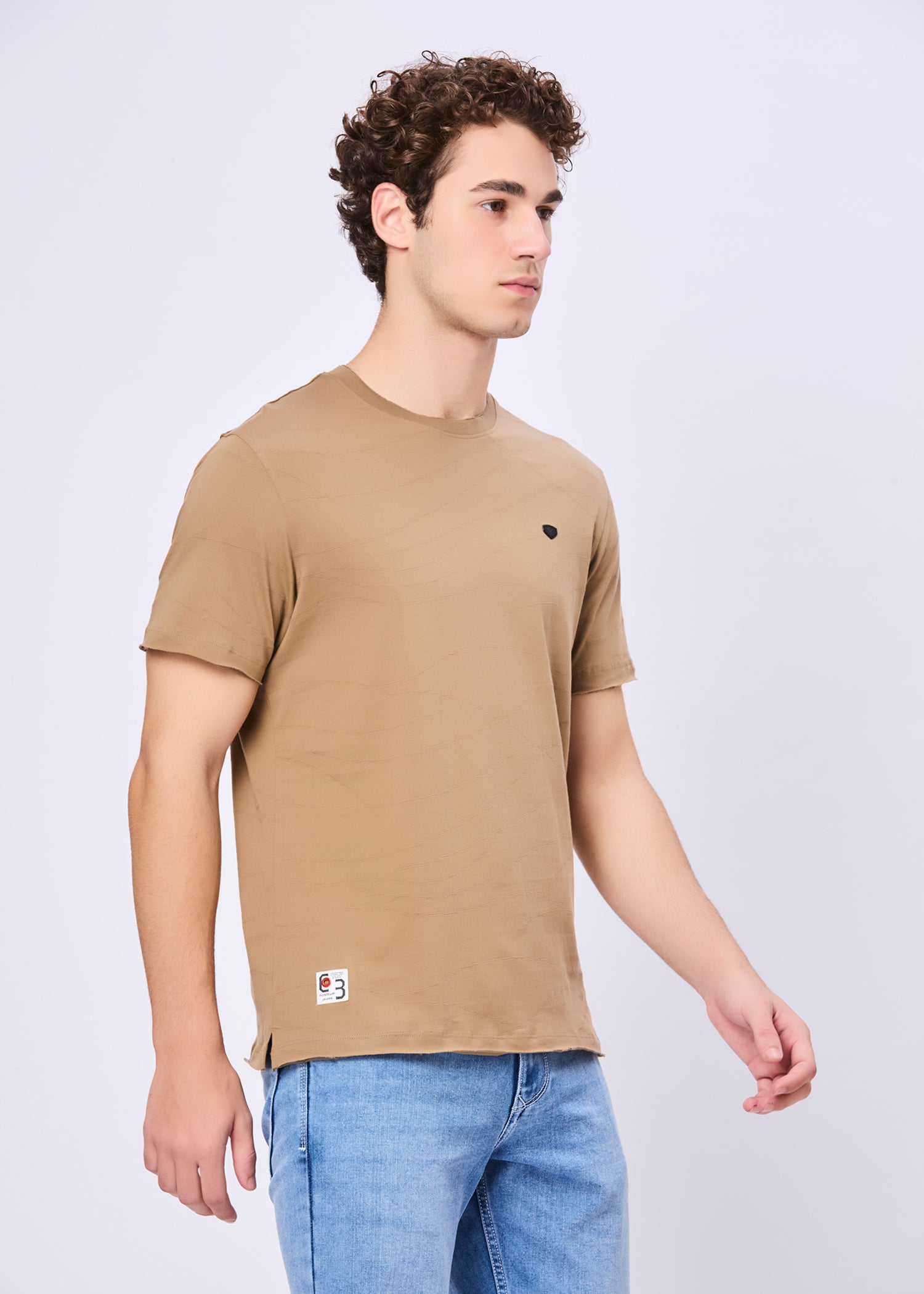Neeson Textured Half Sleeve T-Shirt