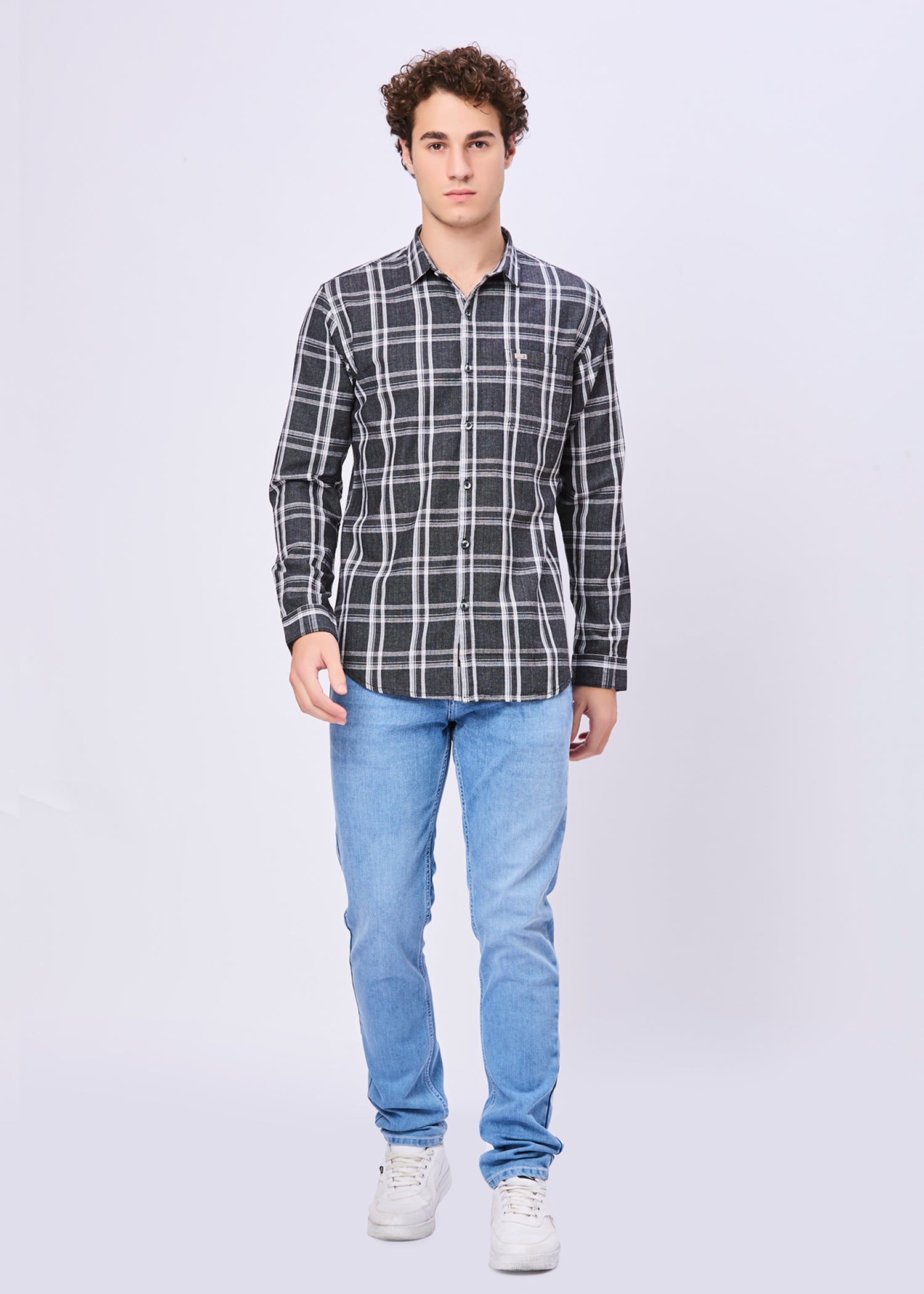Duffy Windowpane Checked Casual Shirt