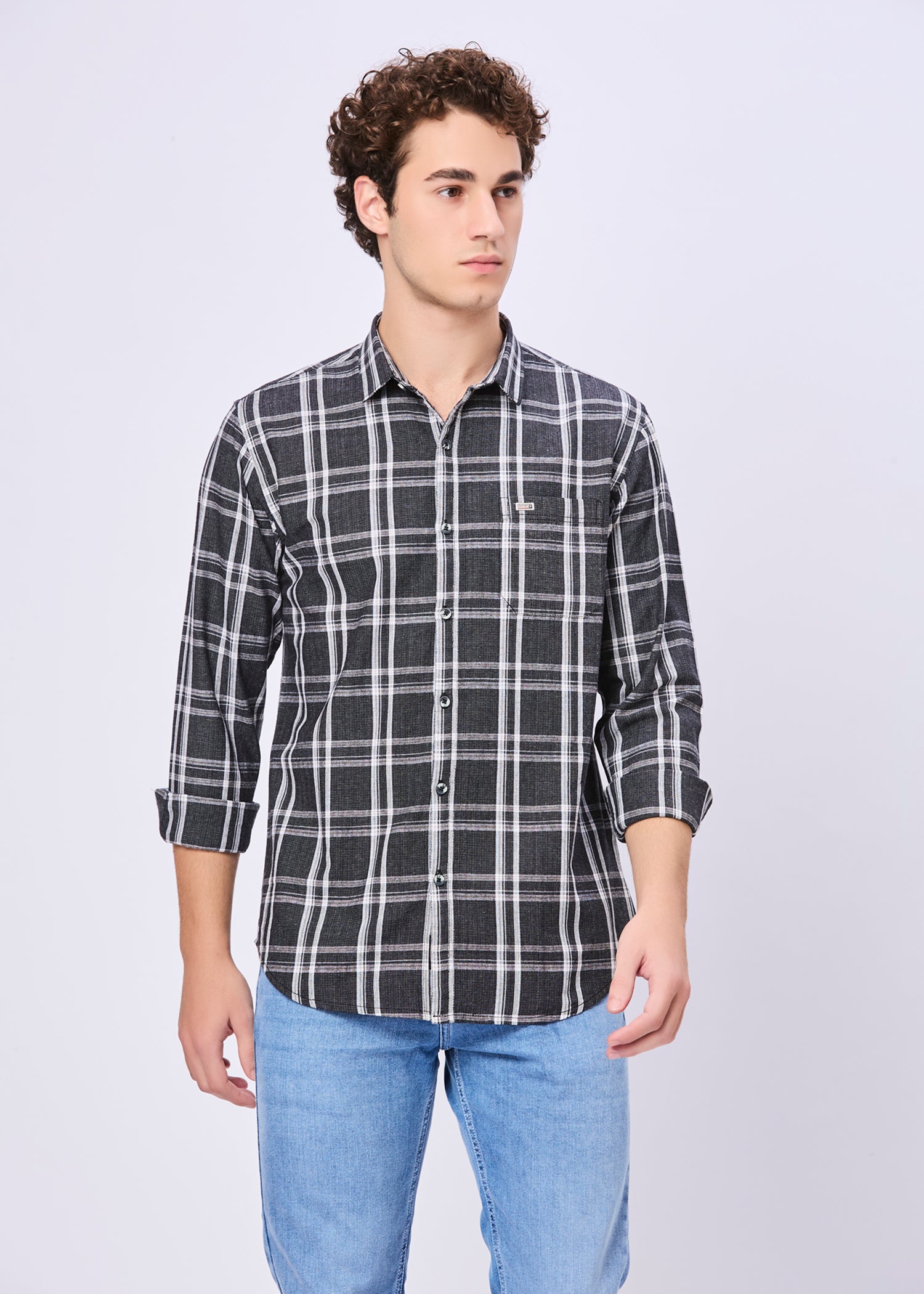 Duffy Windowpane Checked Casual Shirt