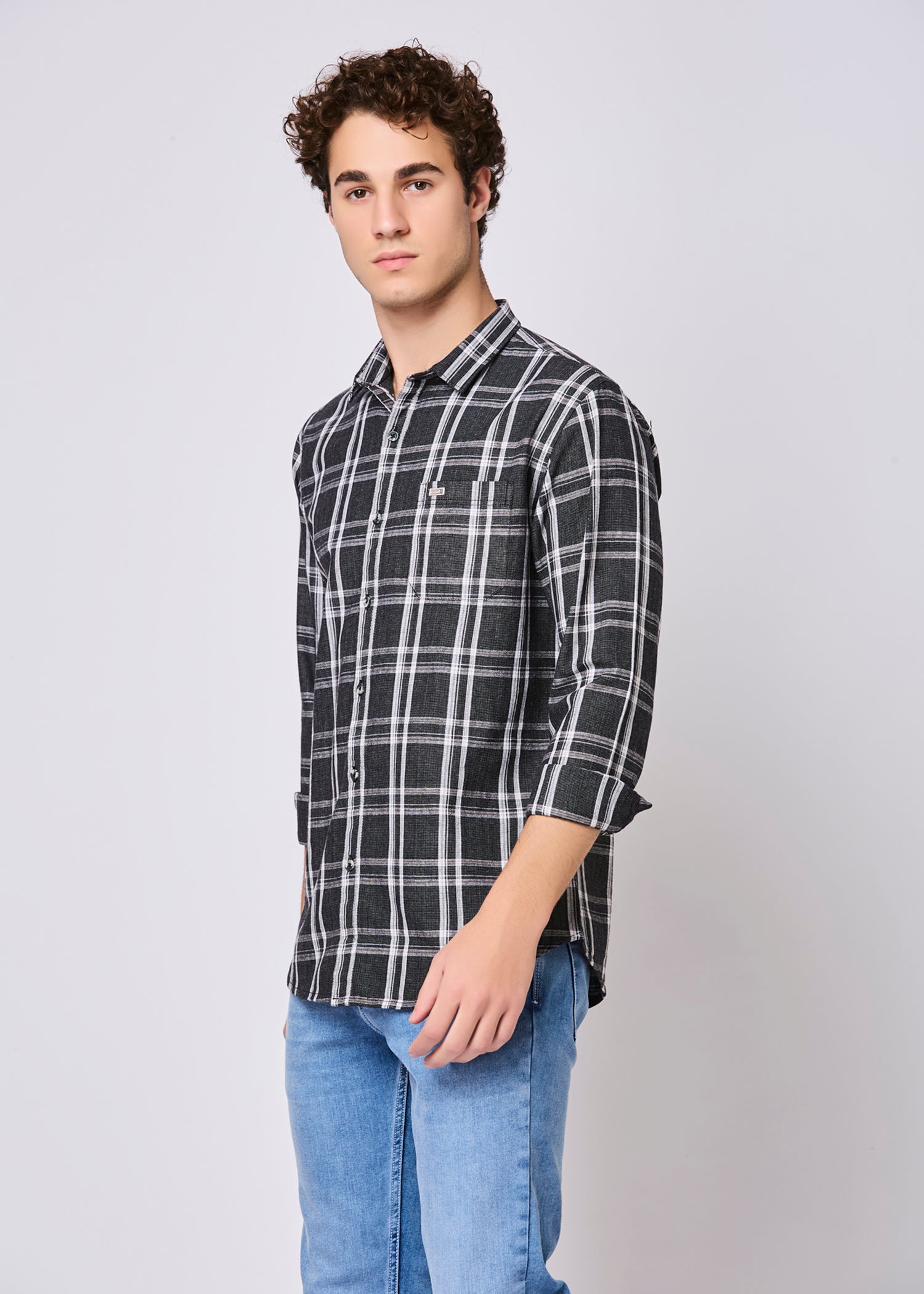Duffy Windowpane Checked Casual Shirt