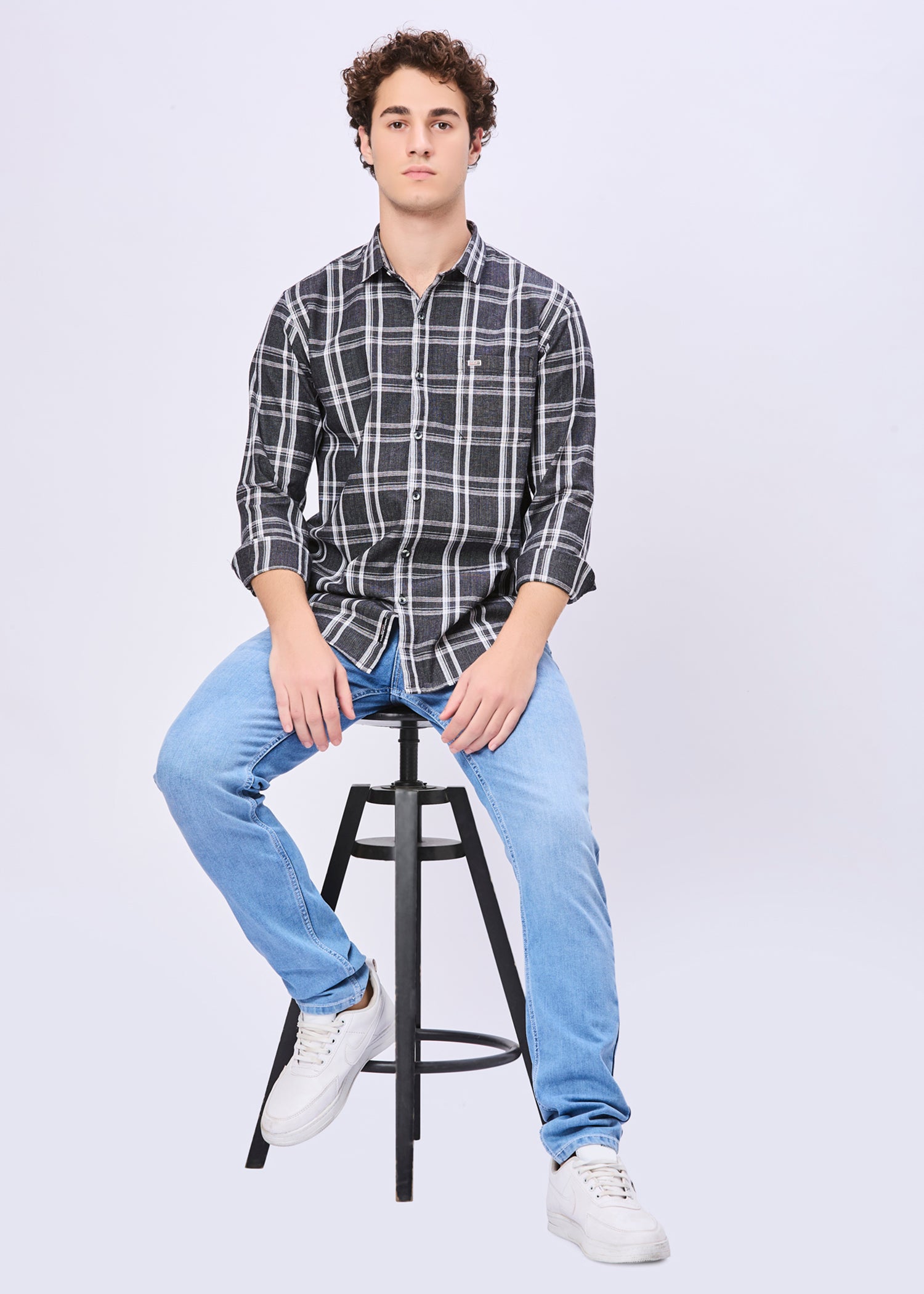 Duffy Windowpane Checked Casual Shirt