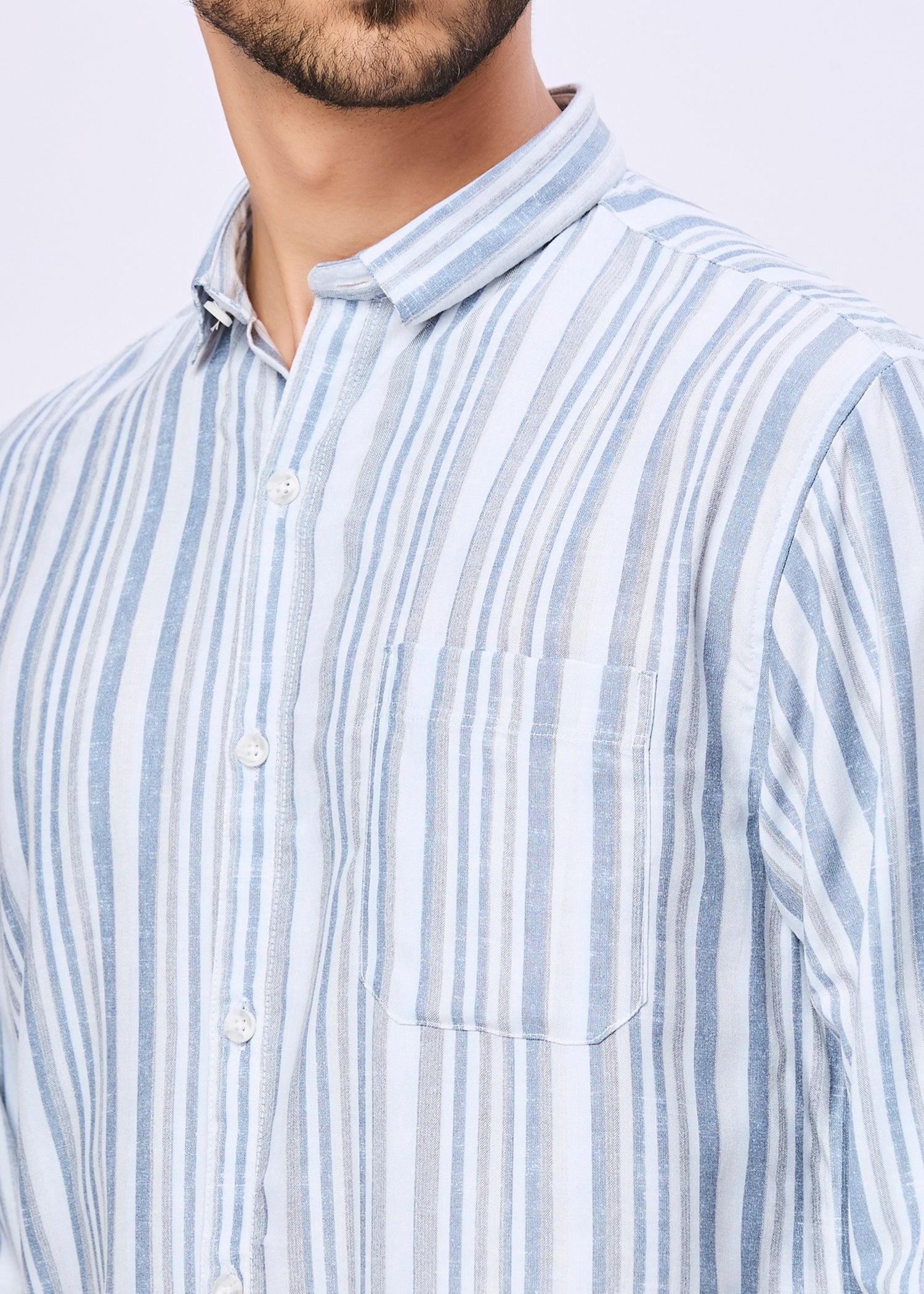 Aprilia Striped Casual Shirt: Blue