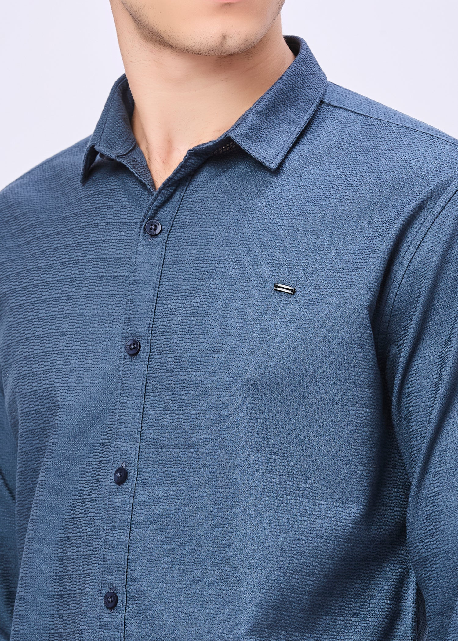 Headly Solid Textured Weave Casual Shirt