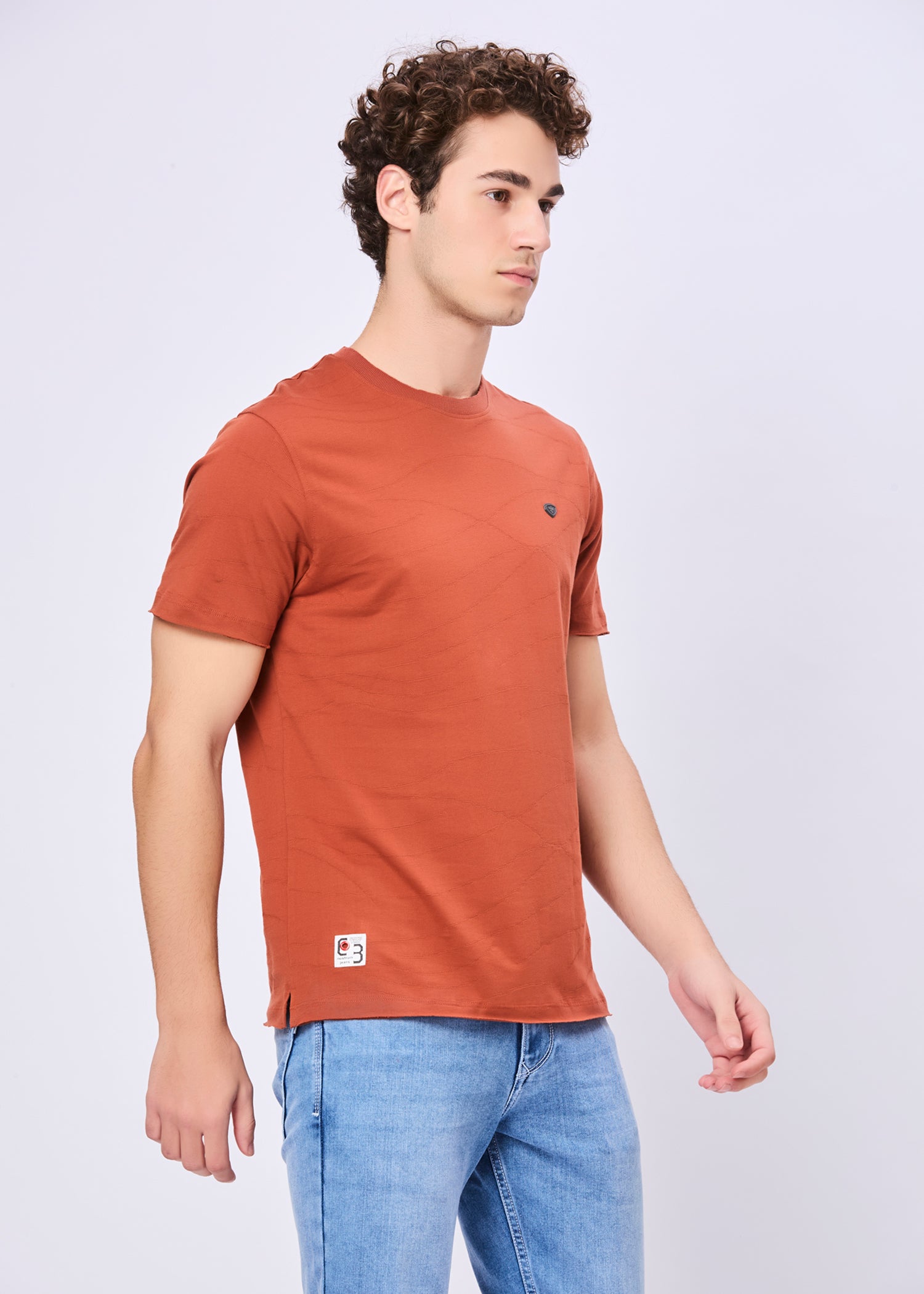 Neeson Textured Half Sleeve T-Shirt