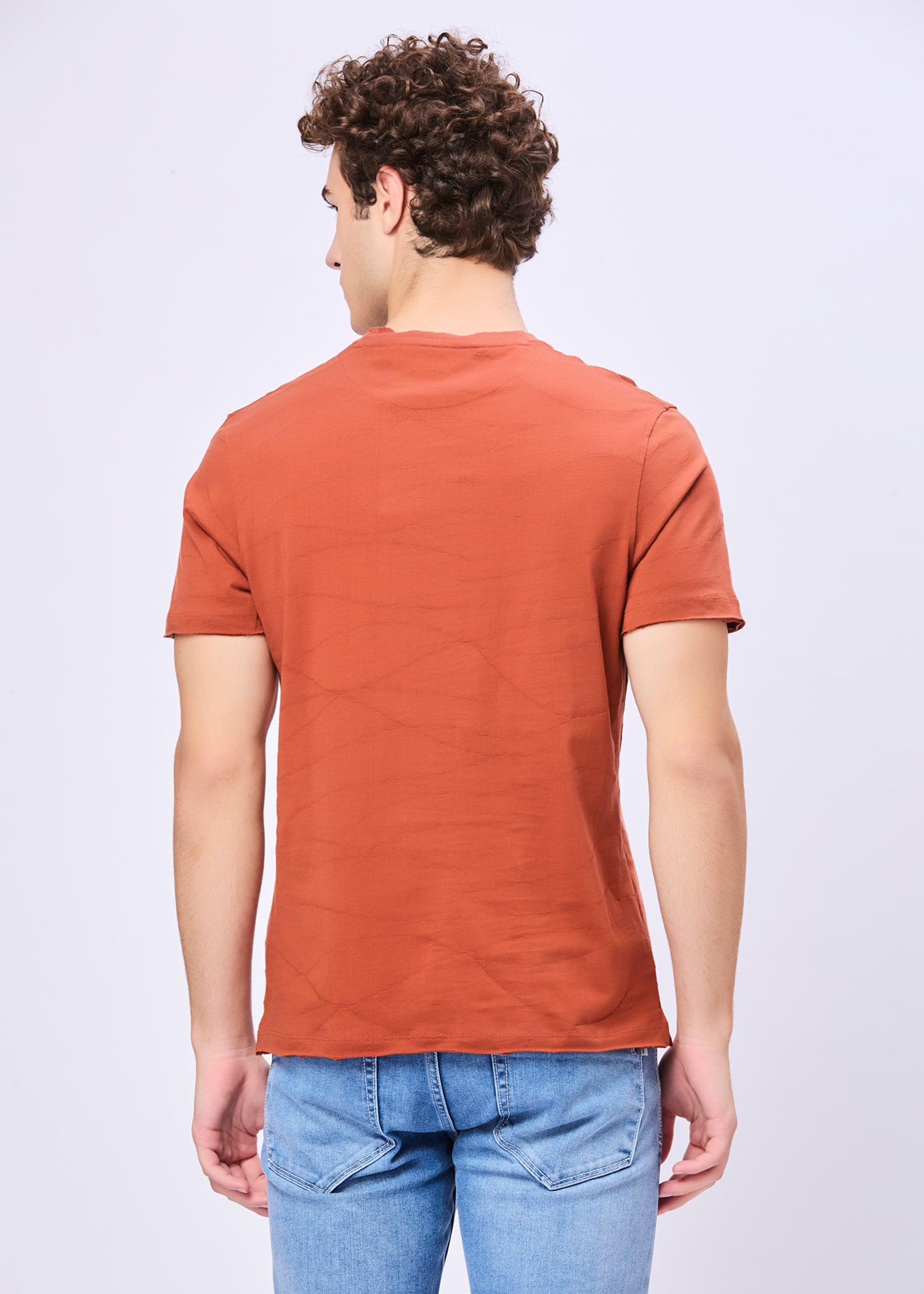 Neeson Textured Half Sleeve T-Shirt