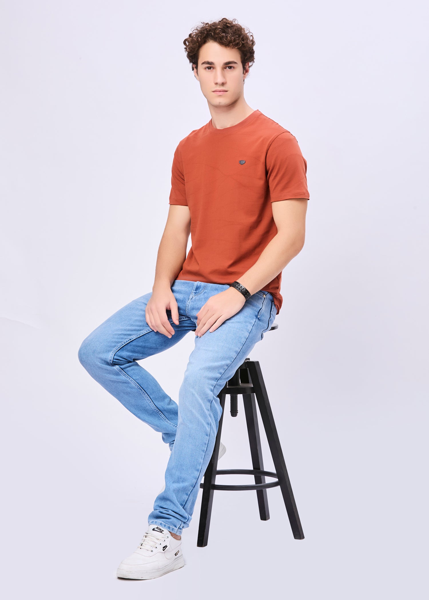 Neeson Textured Half Sleeve T-Shirt