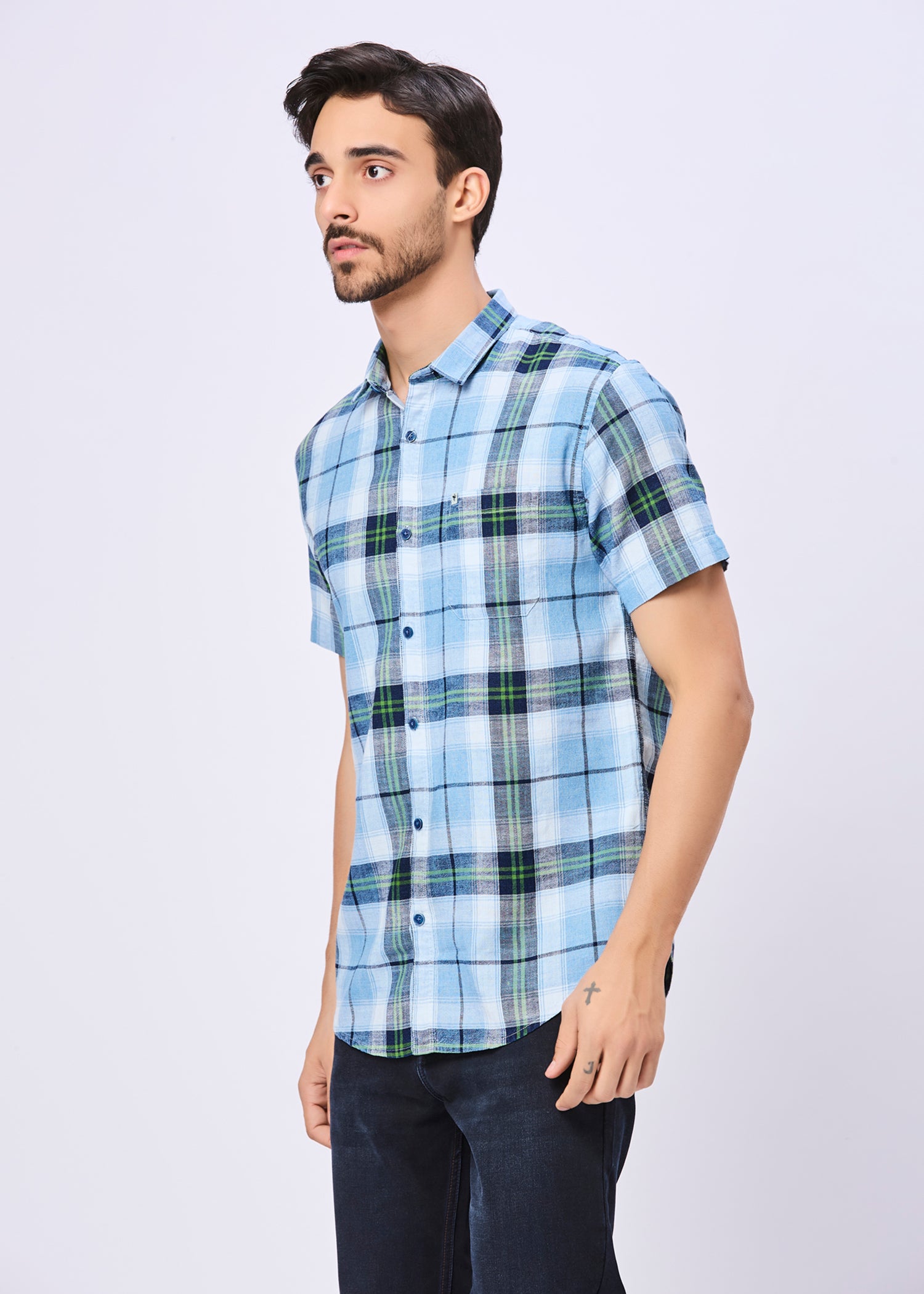 Bashment Checked Half Sleeve Shirt