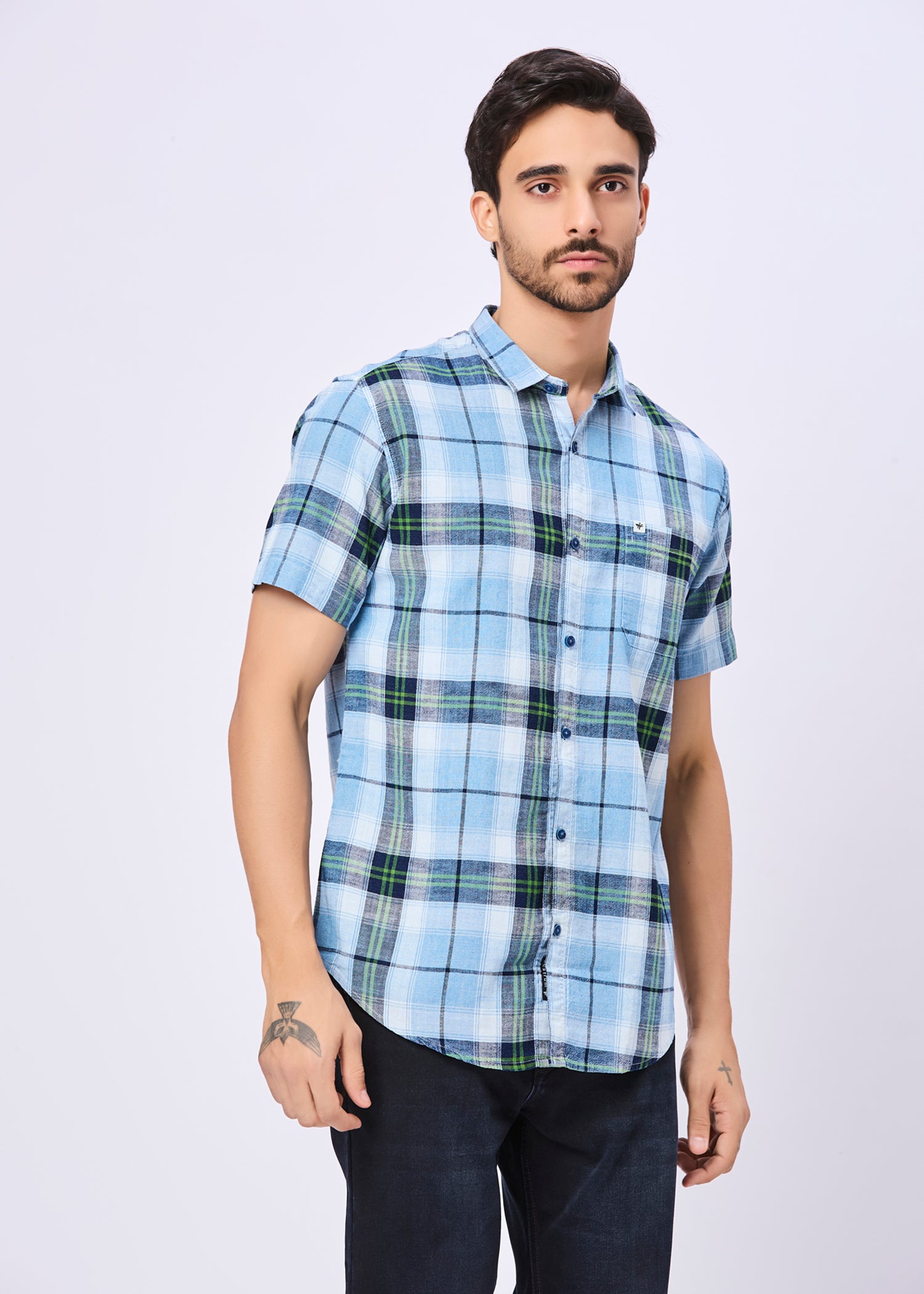 Bashment Checked Half Sleeve Shirt