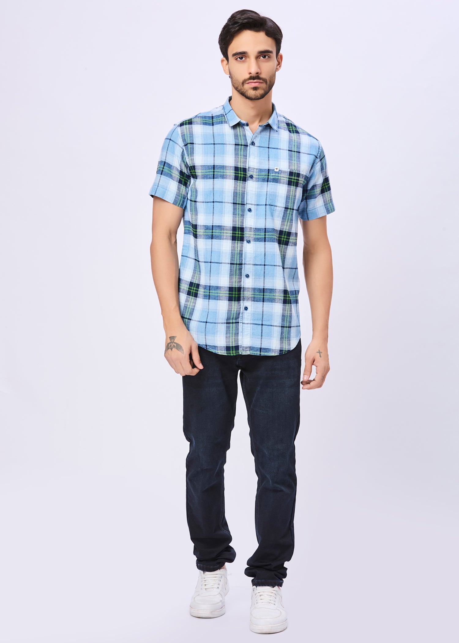 Bashment Checked Half Sleeve Shirt