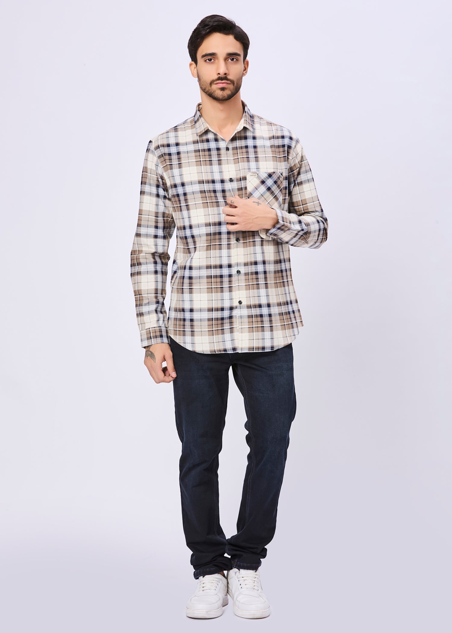 Farrey Checked Casual Full Sleeve Shirt