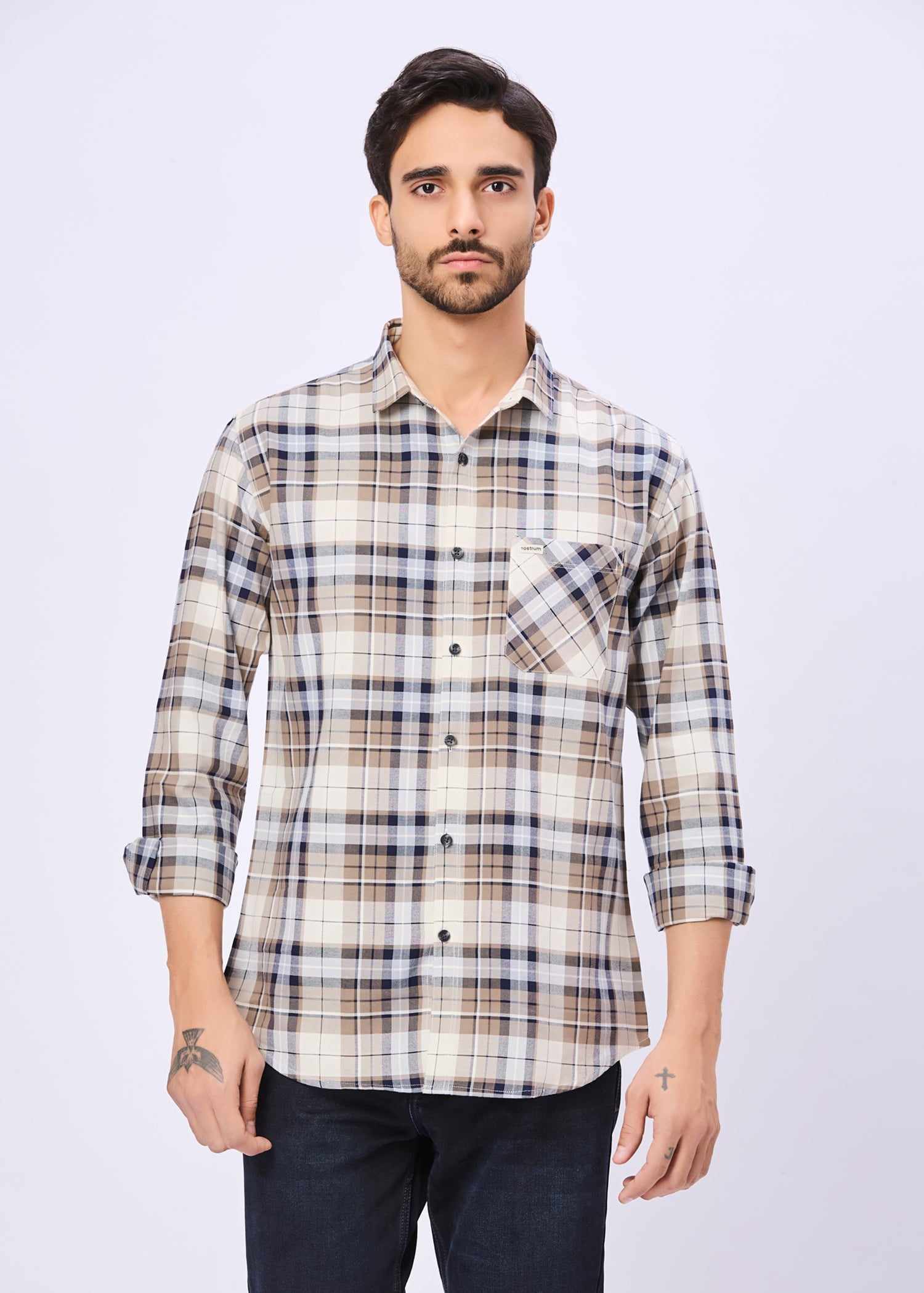 Farrey Checked Casual Full Sleeve Shirt