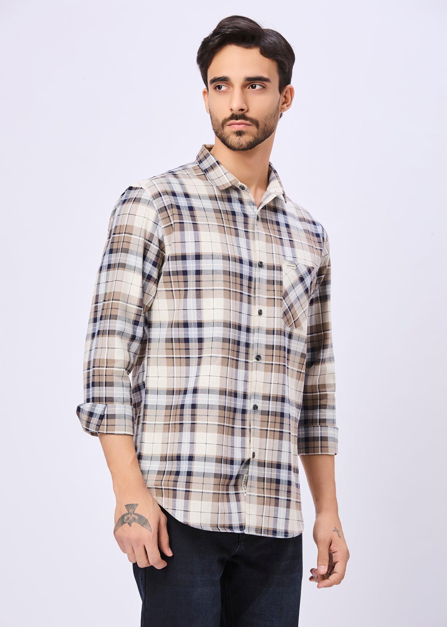 Farrey Checked Casual Full Sleeve Shirt