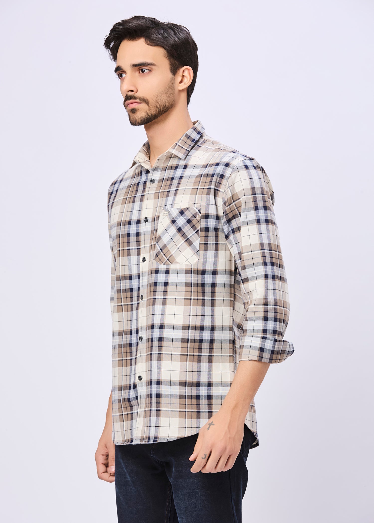 Farrey Checked Casual Full Sleeve Shirt