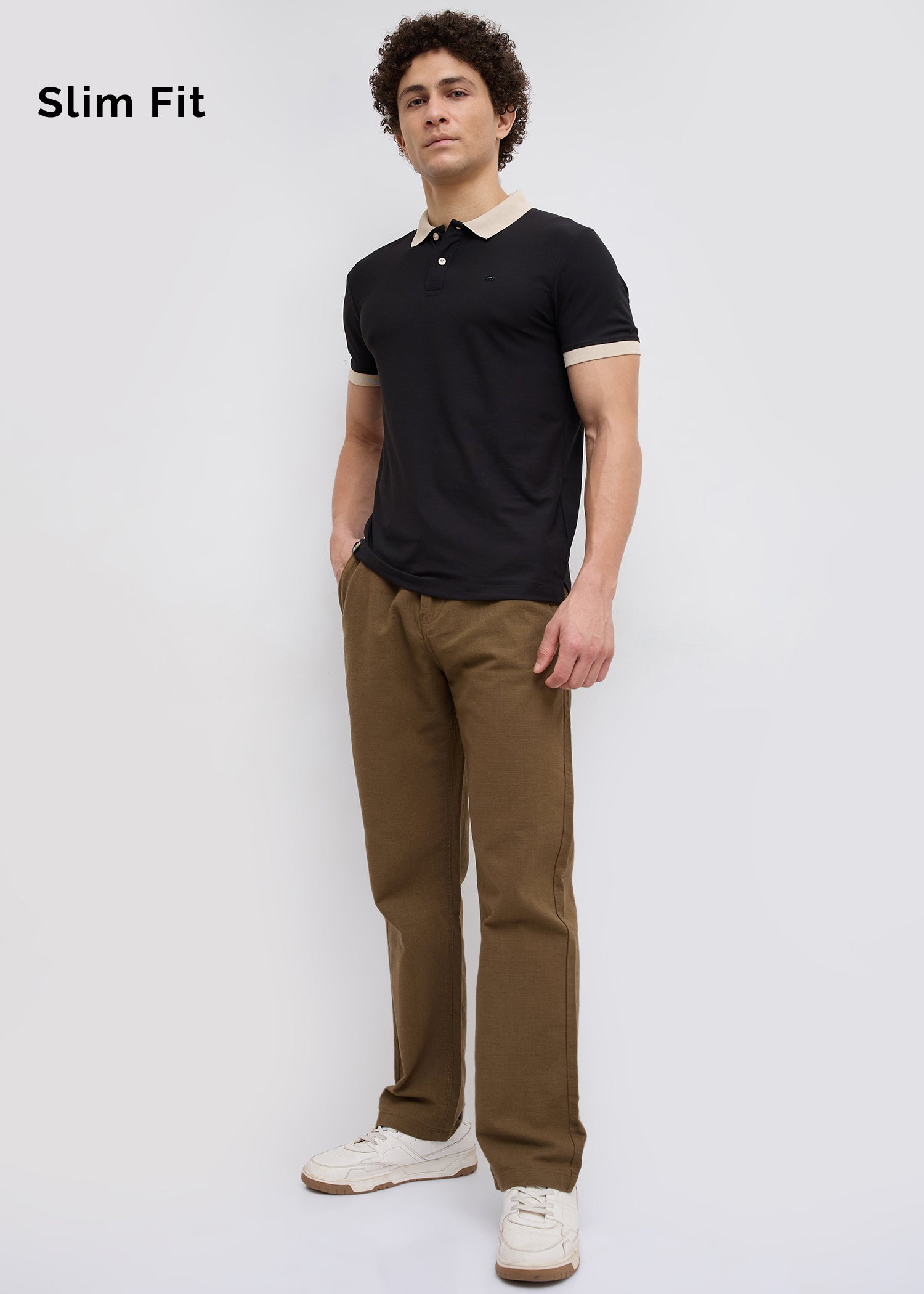 Mary Solid Polo T-Shirt: Black