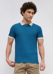 Mary Solid Polo T-Shirt: Blue
